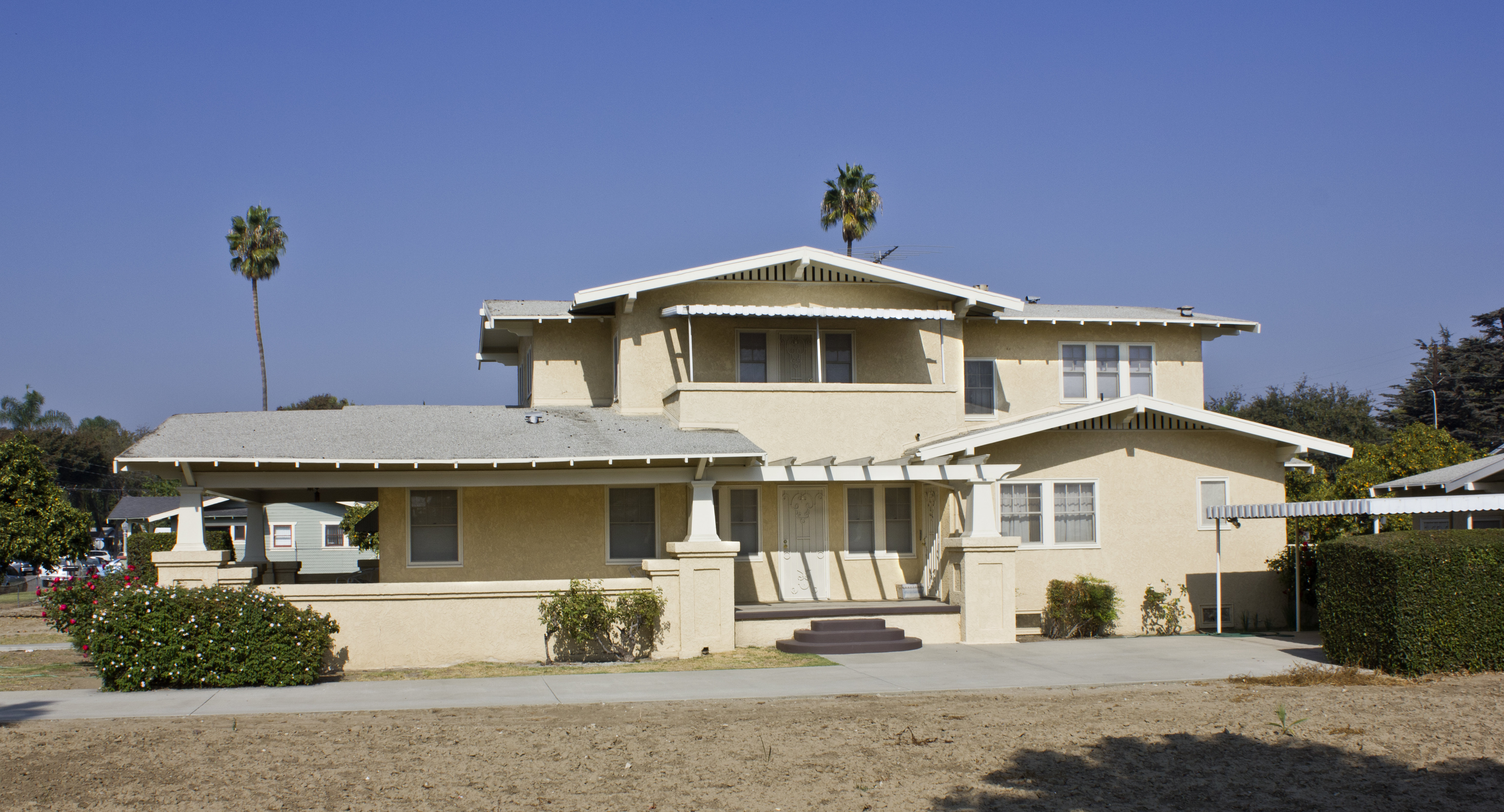 A colored photo of the south side of the Herman Otto House in 2012.