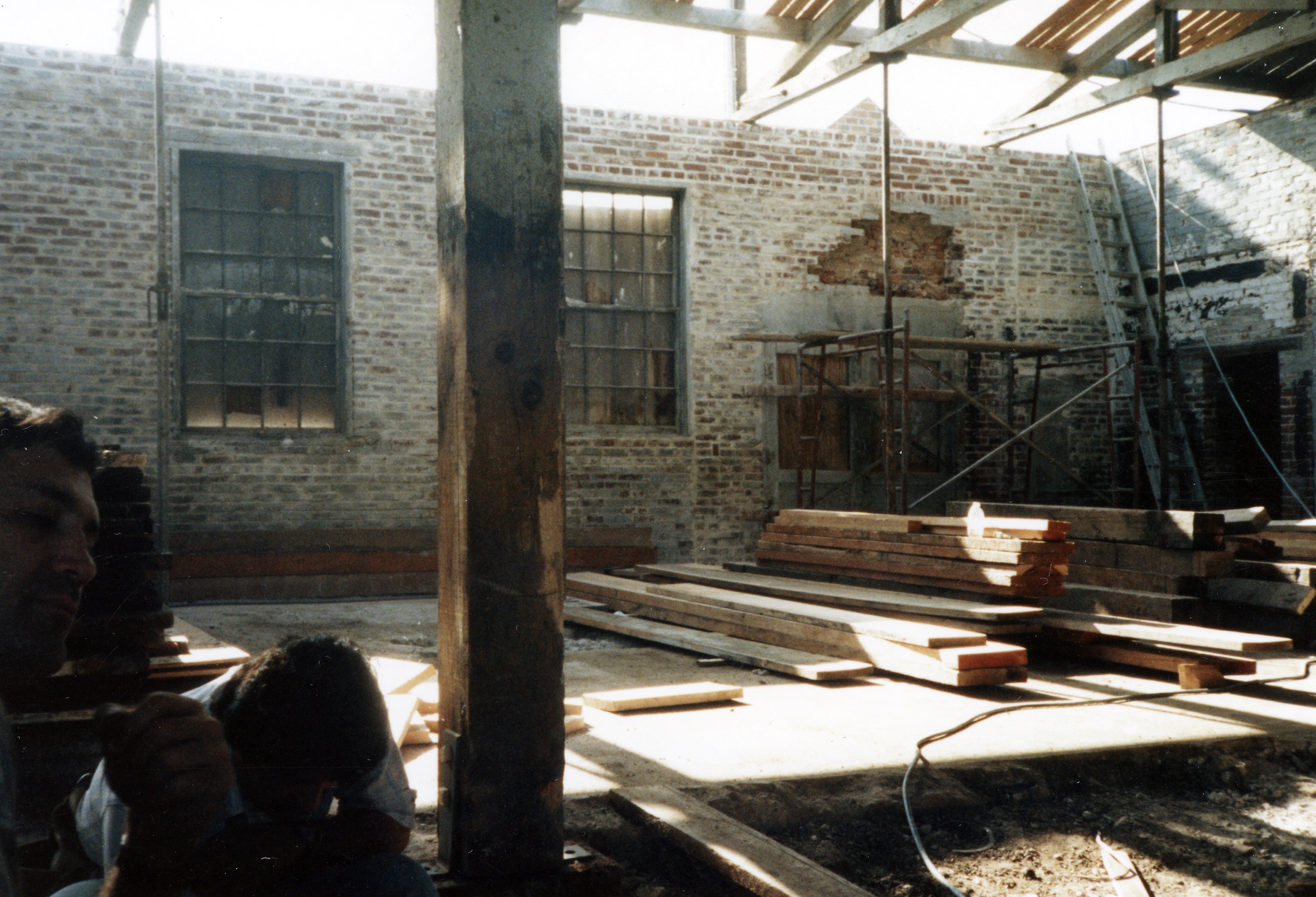 A colored photo of the Crystal Ice House&#039;s interior during rehab in 1986.