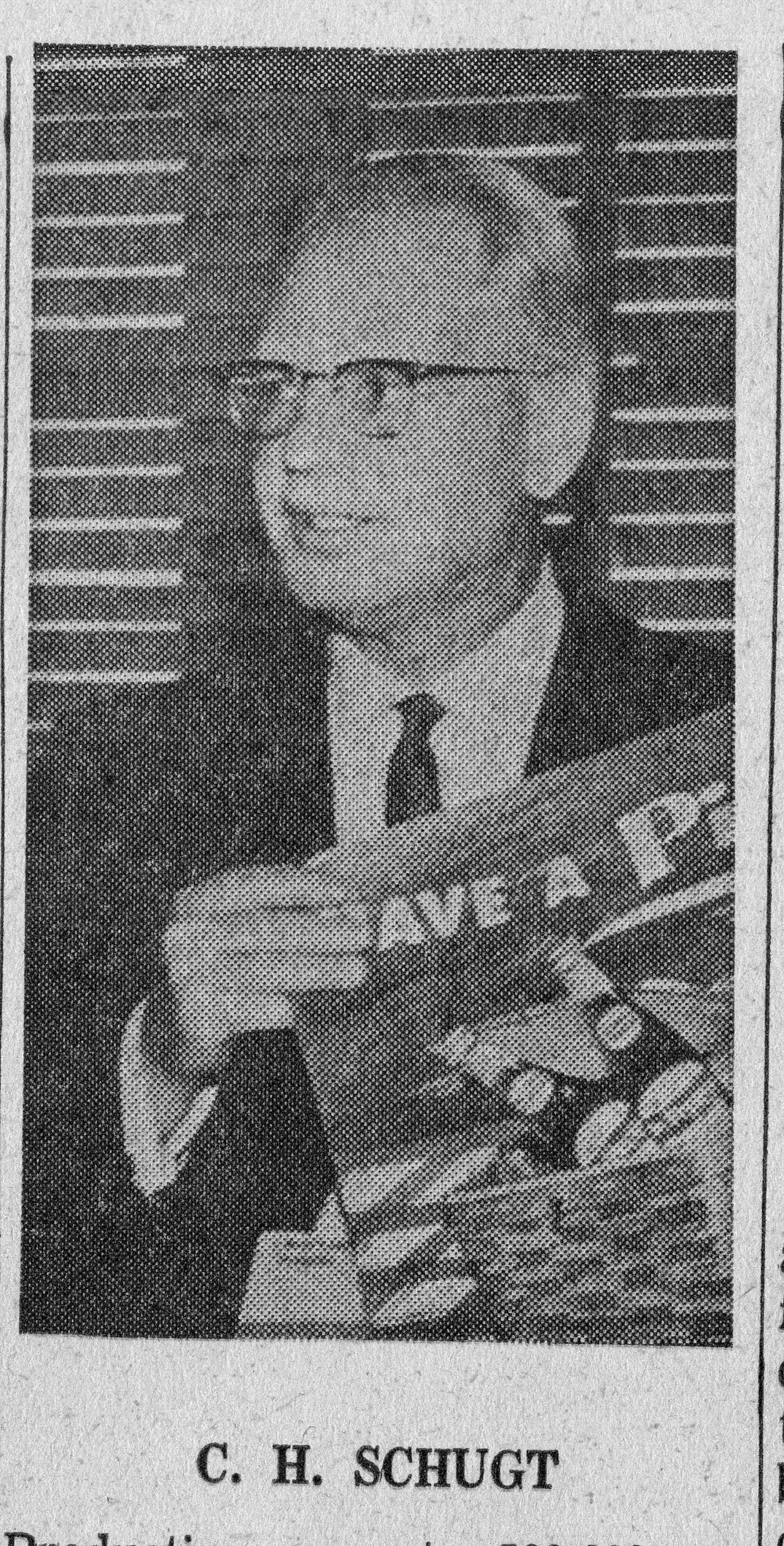 A black and white photograph of La Vida Bottling Company&#039;s owner Charles Schugt in 1964.