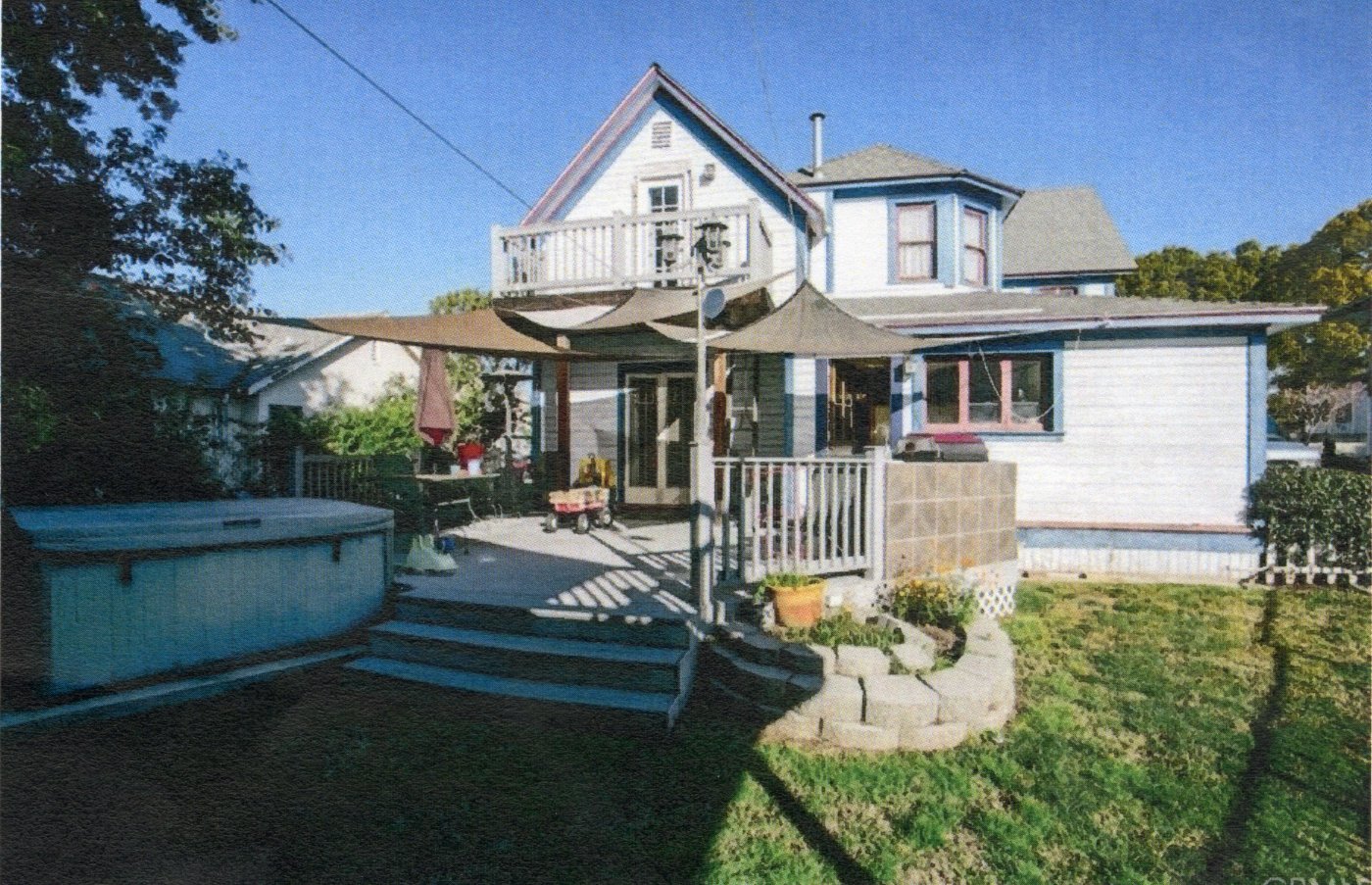 A colored photo of the Charles Ruddock House&#039;s rear exterior in 2017.