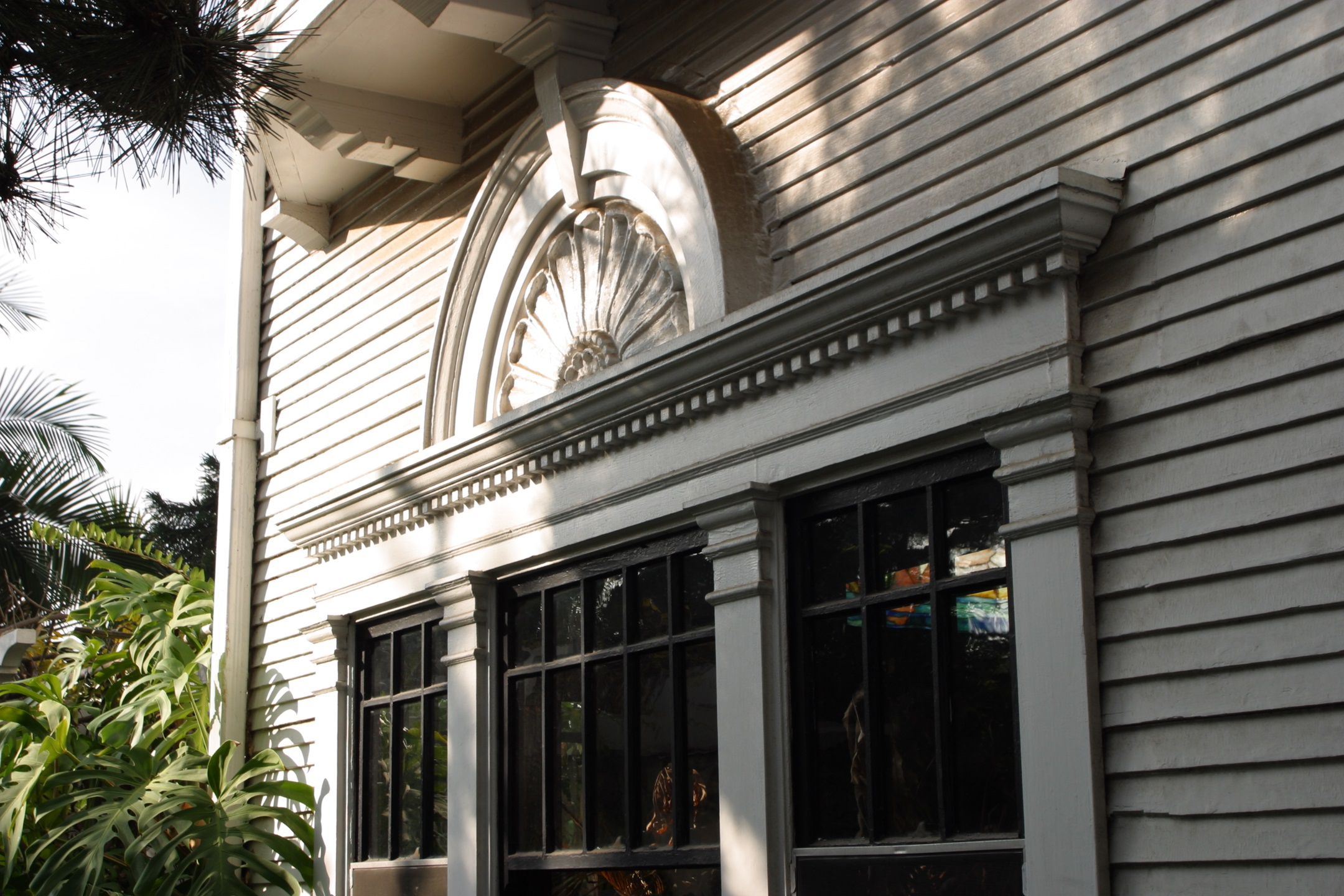 A colored photo of the exterior details of the Pierotti House &amp; Gardens in 2006.