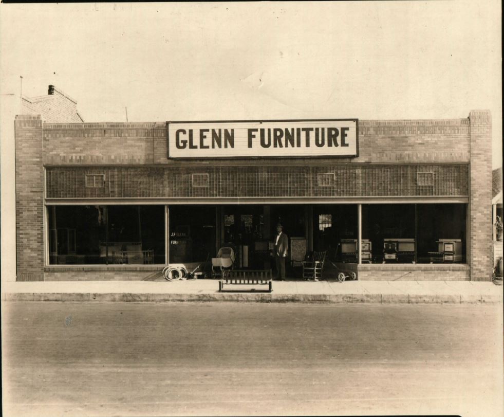 A vintage photograph of Glenn Furniture.