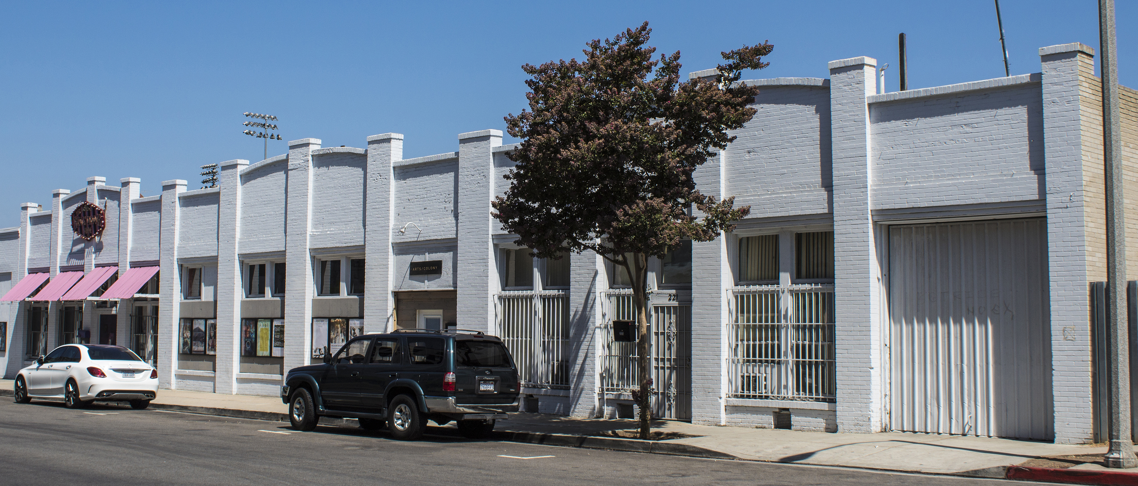 A colored photo of the Sanitary Laundry Building in 2017.