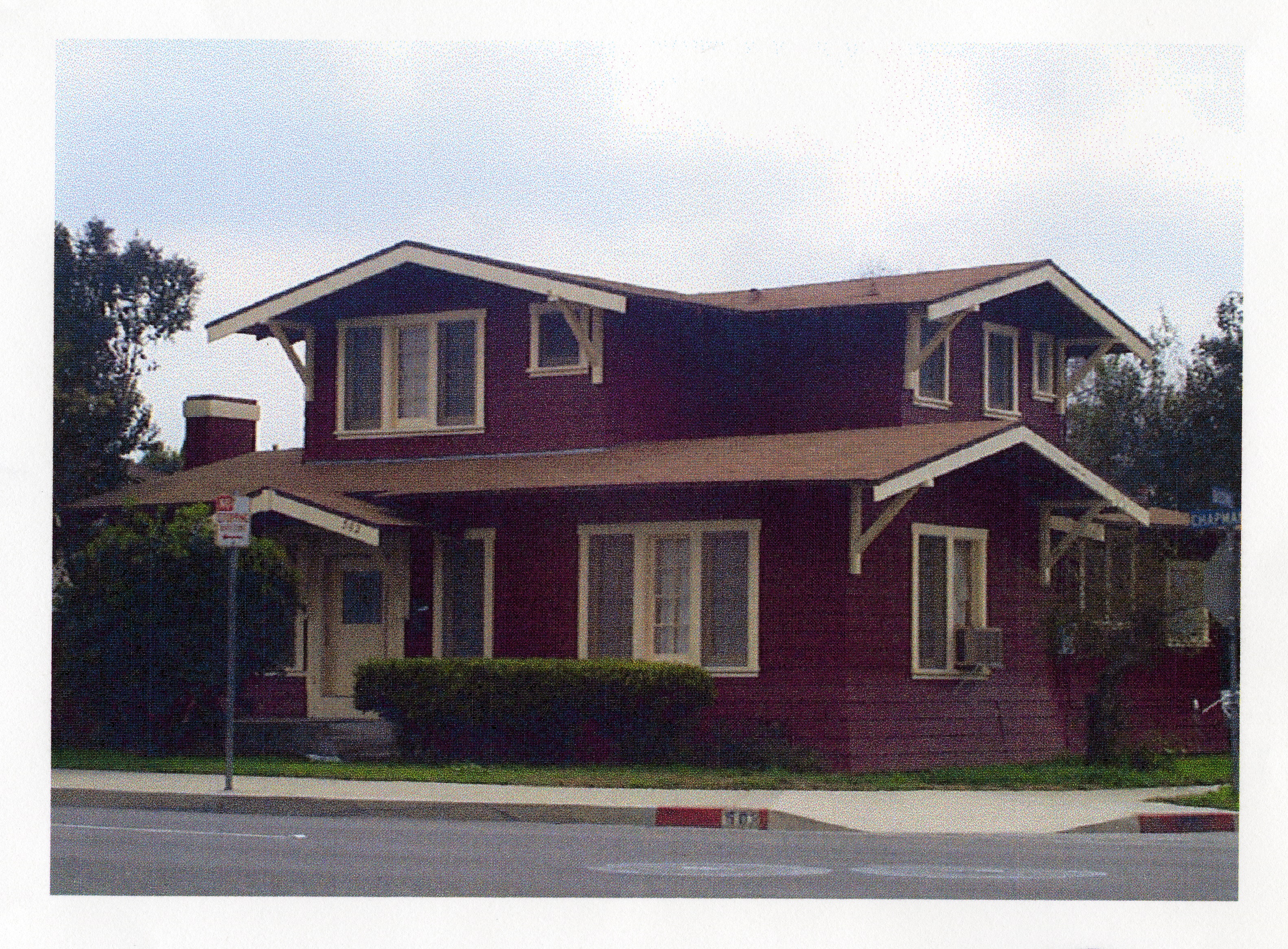 A colored photo of the Albert Stuelke House for Fullerton Through the Years in 2000.