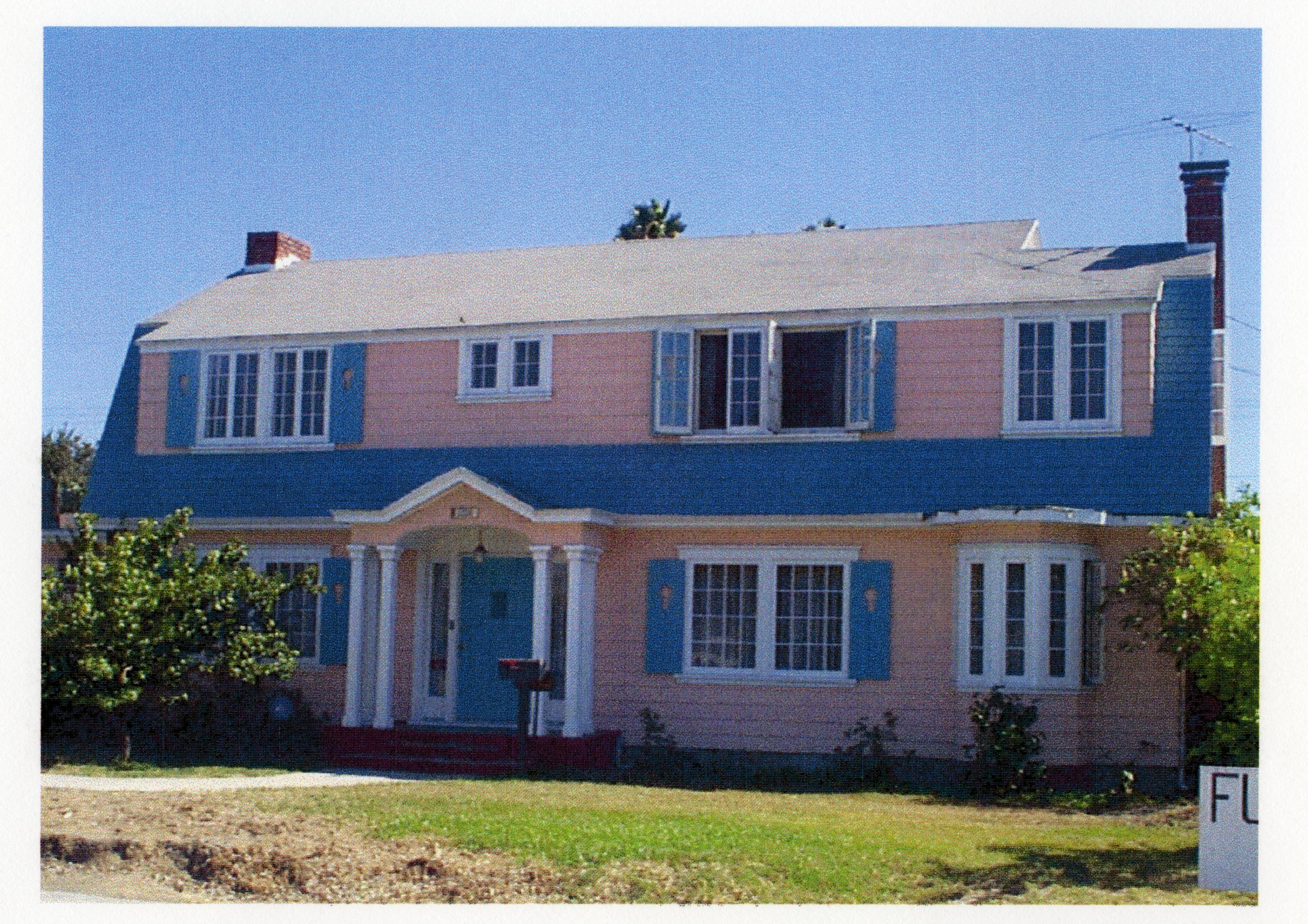 A colored photo of the Max Royer House for Fullerton Through the Years in 2000.
