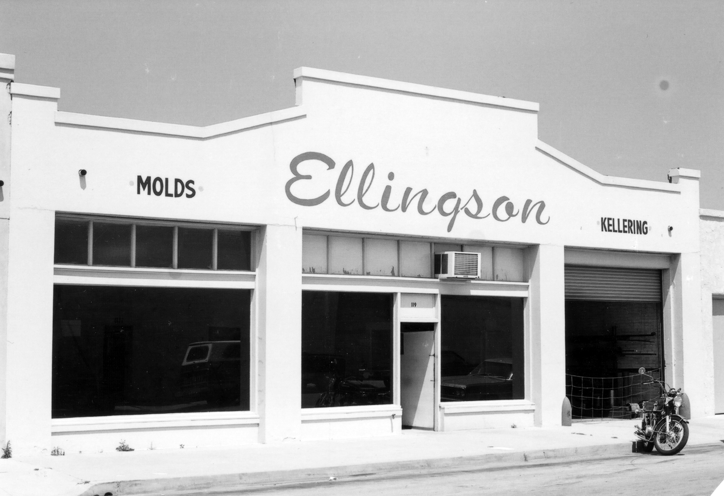 A black and white photograph of the Ellingson Building for the Historical Building Survey in 1978.
