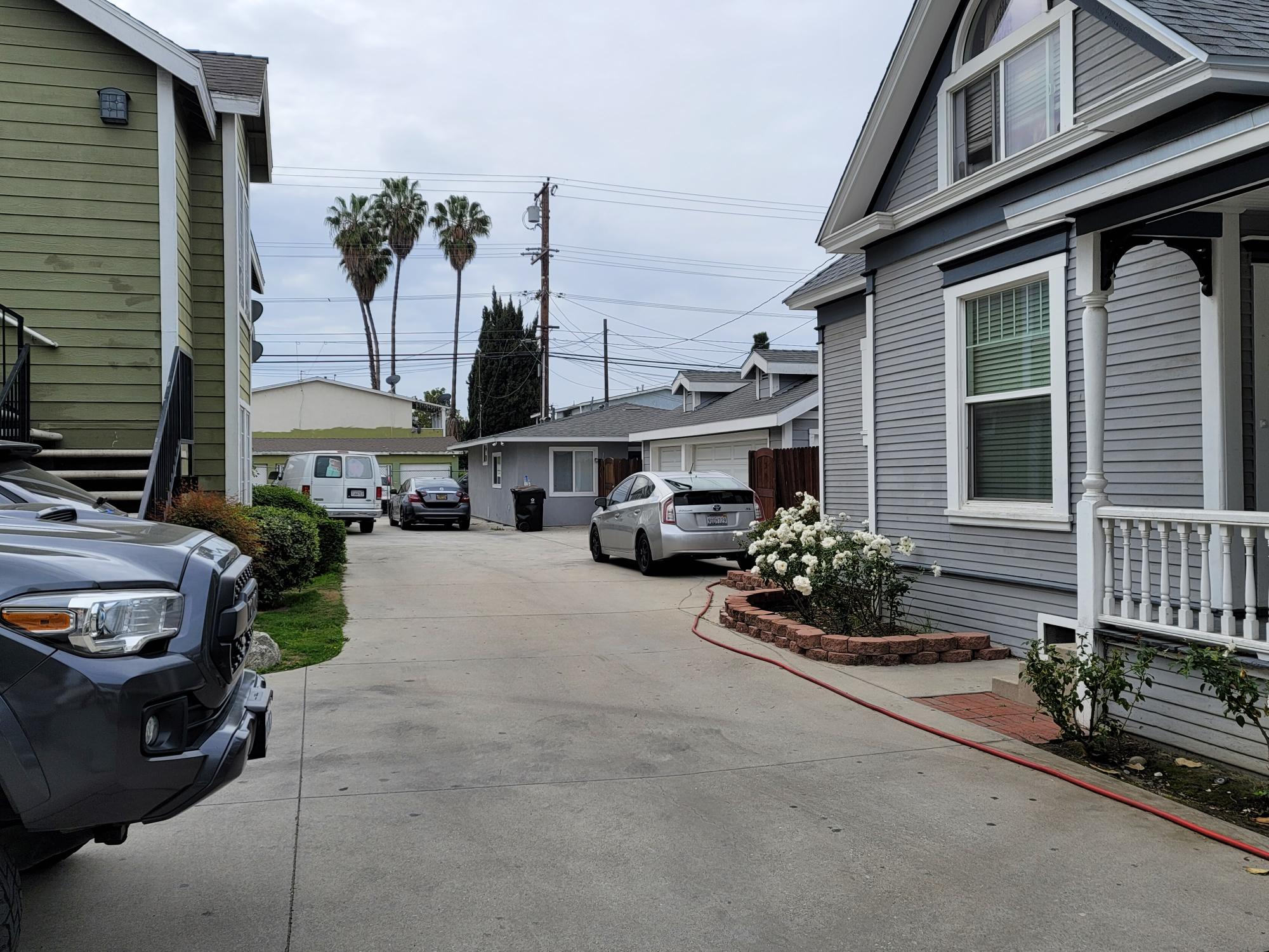 A colored photo of the rear buildings near the George Annin House in 2025.