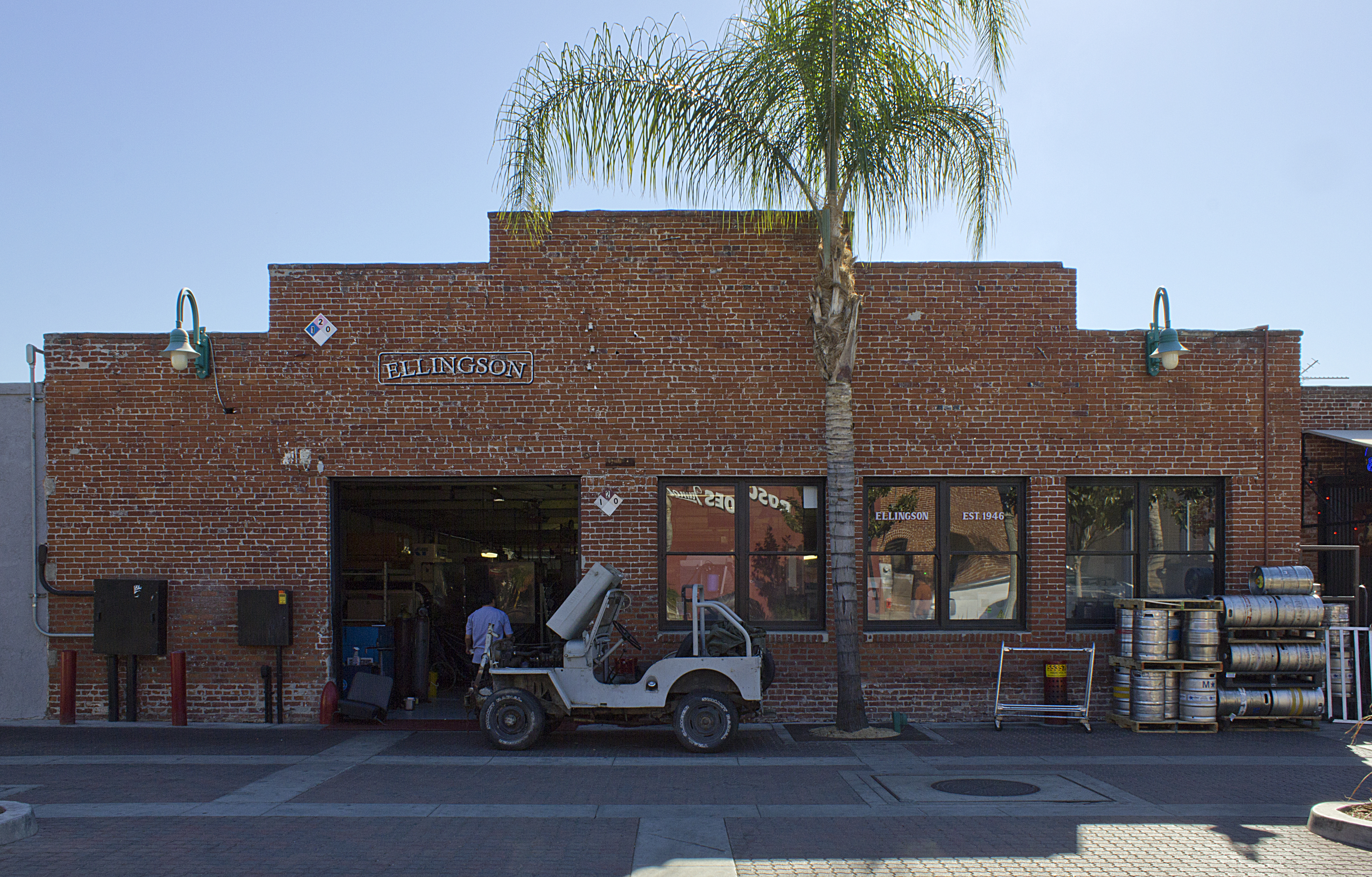 A colored photo of the rear exterior of the Ellingson Building in 2011.