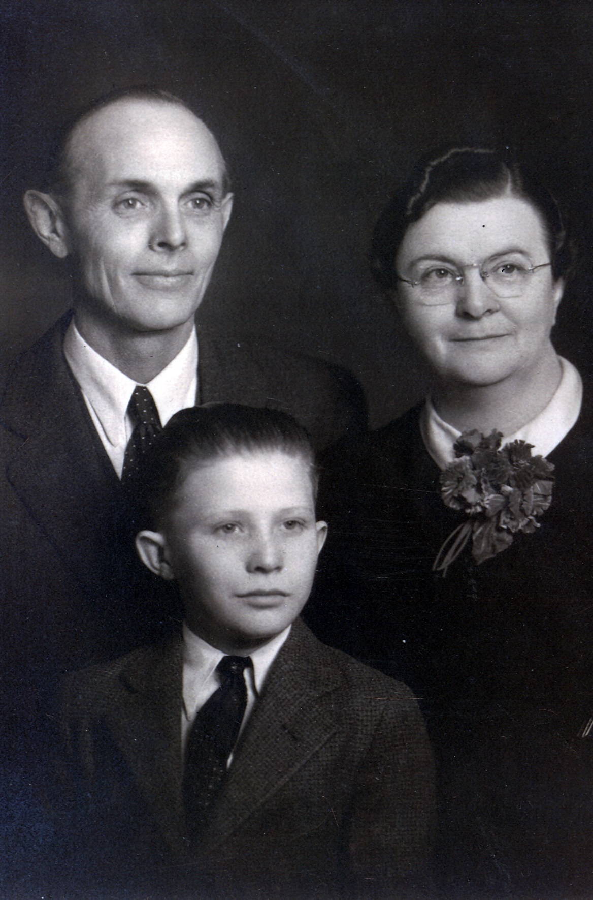 A black and white portrait photograph of the Henry Burdorf Family.