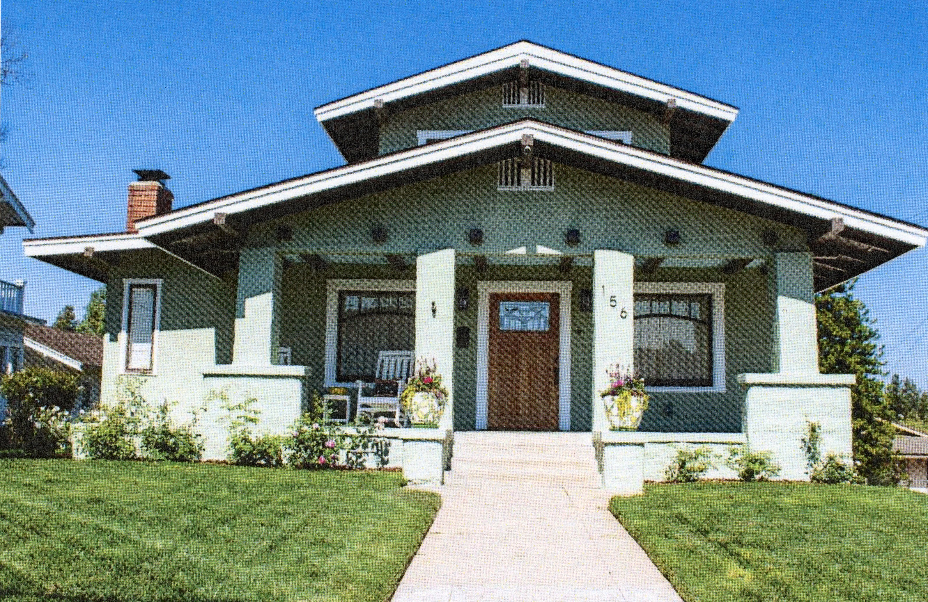 A colored photo of the Louis Plummer House in 2024.
