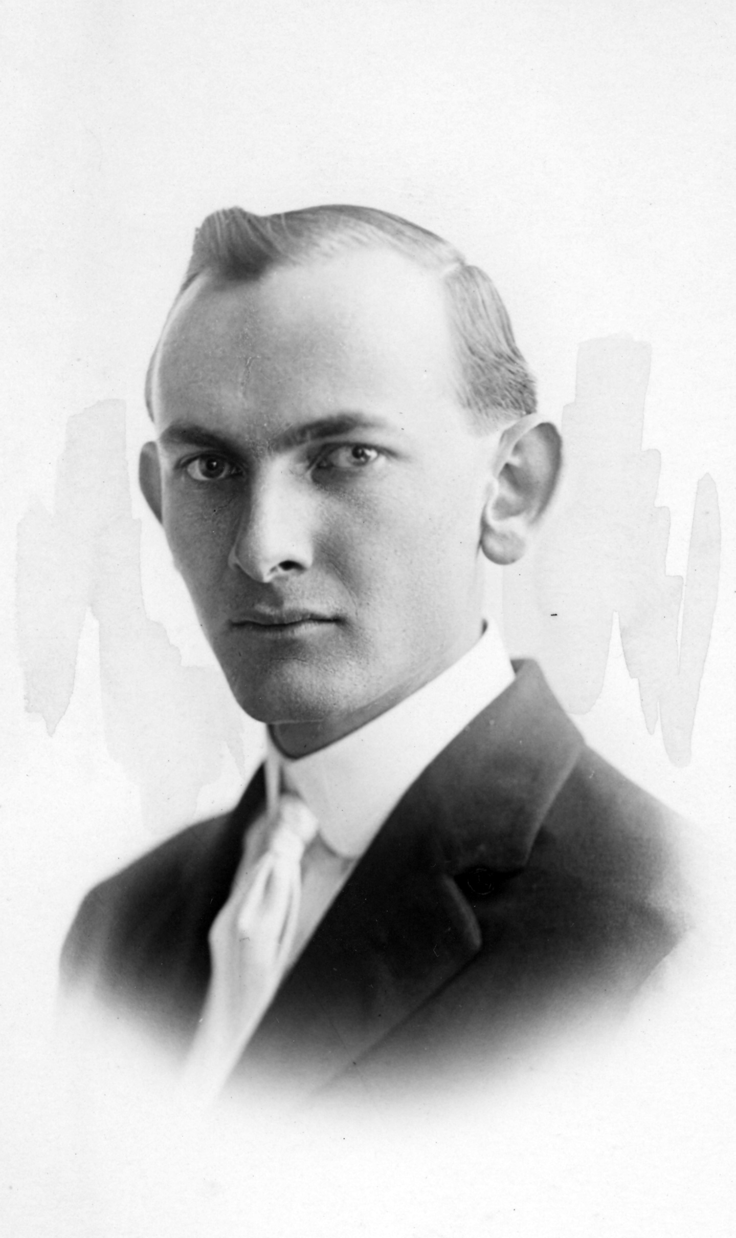 A black and white portrait photograph of Earl Dysinger.
