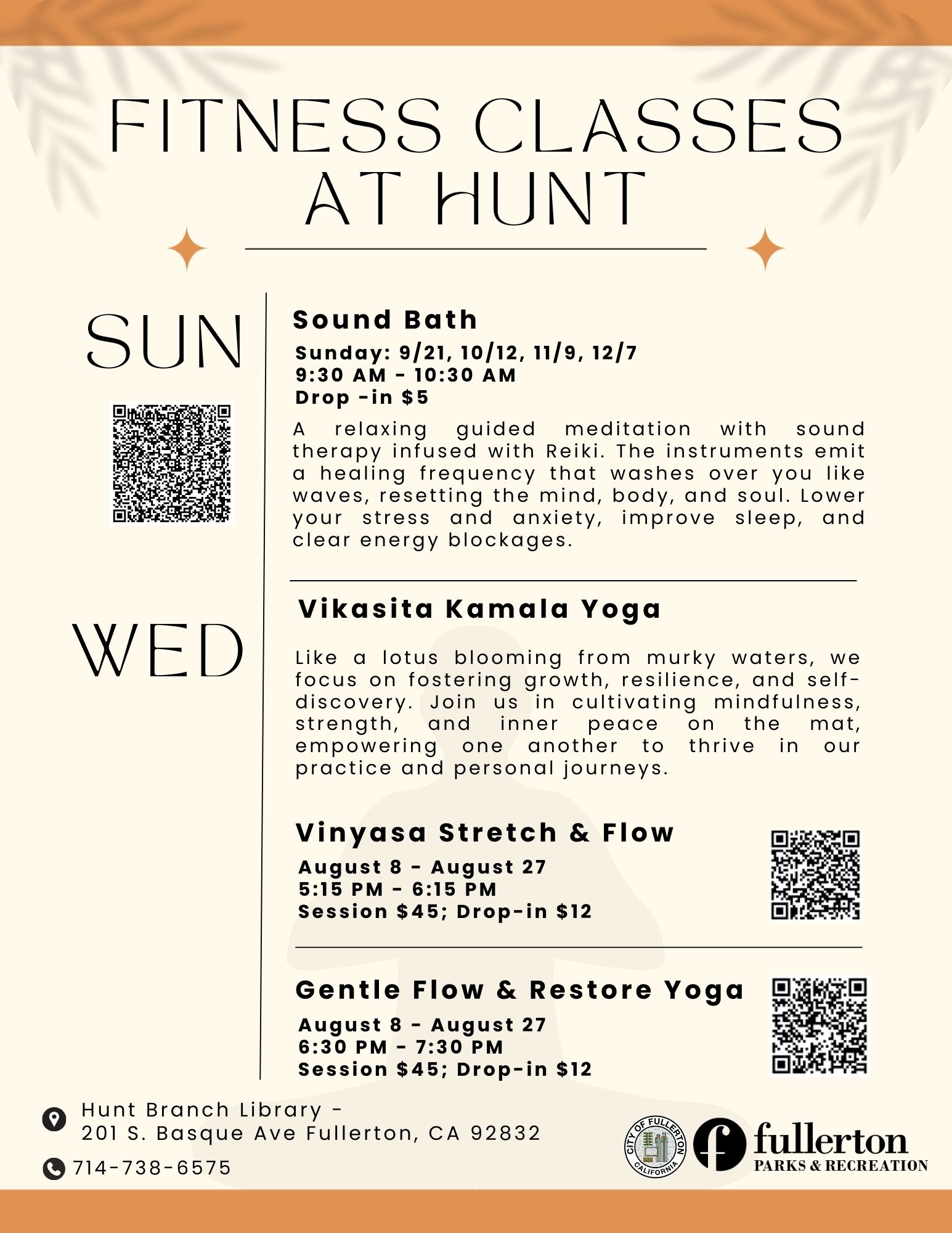 Classes at Hunt