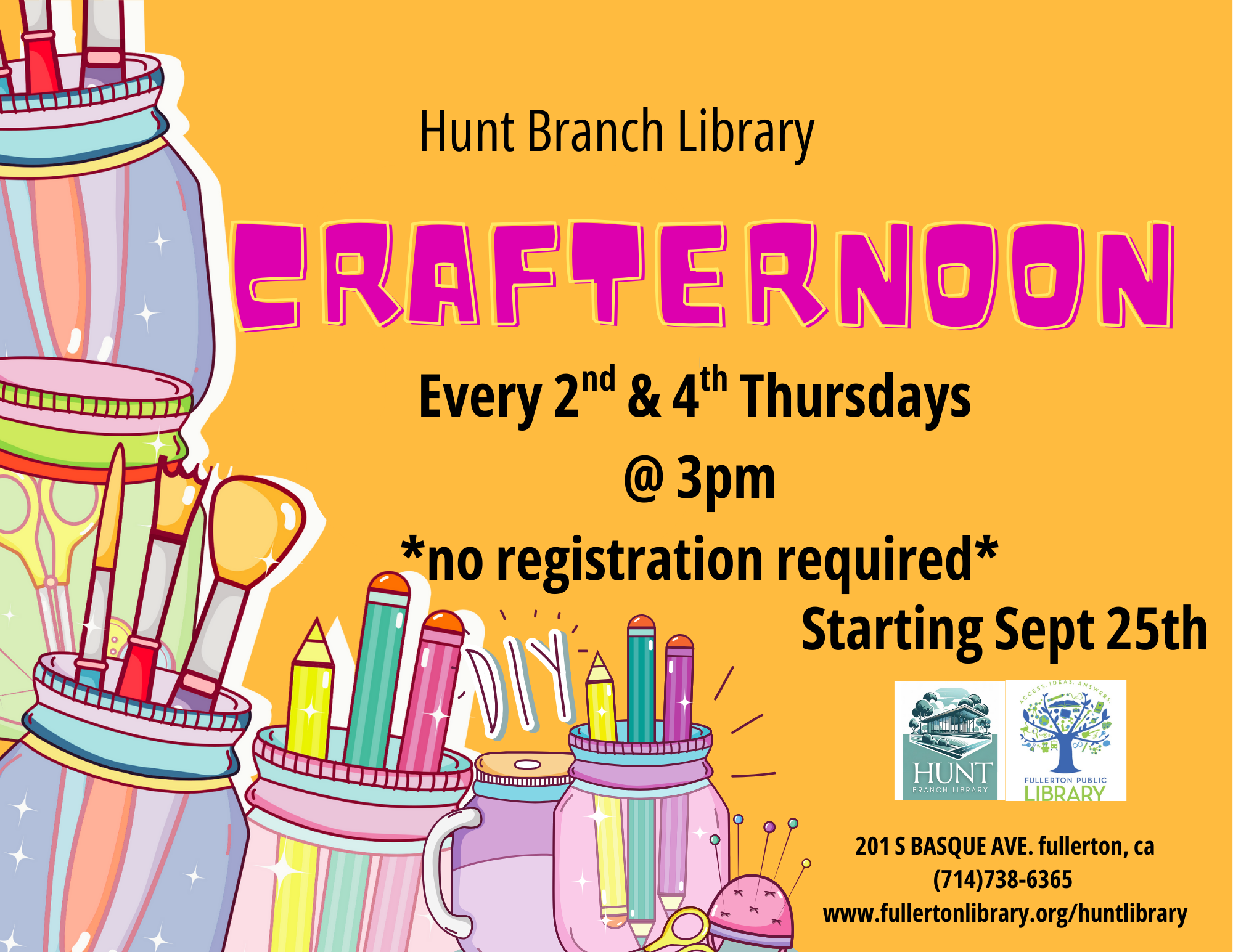 Hunt Branch Library-Crafternoon Fall 2025
