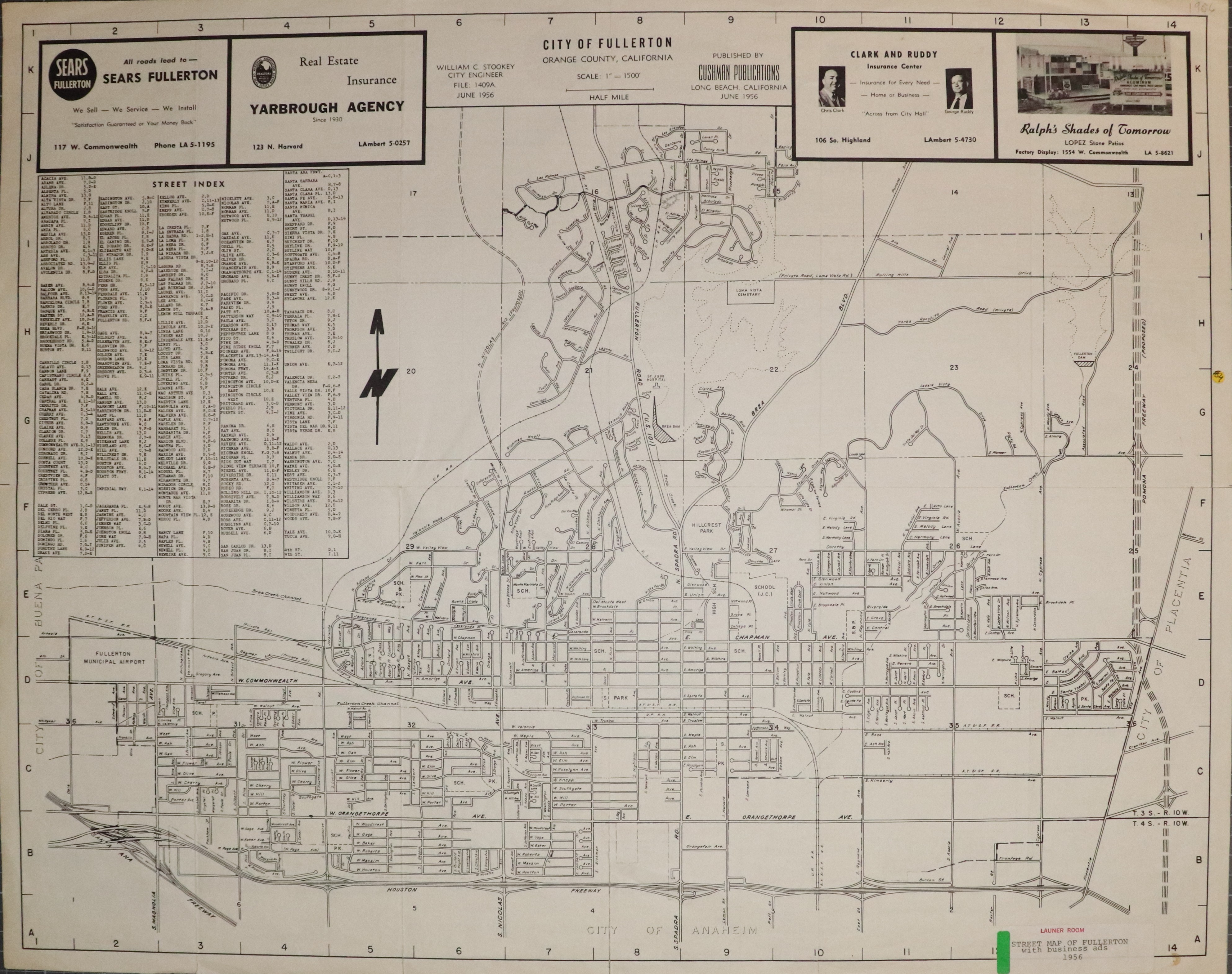 A digital scan of the Chamber of Commerce (side A) from 1956.
