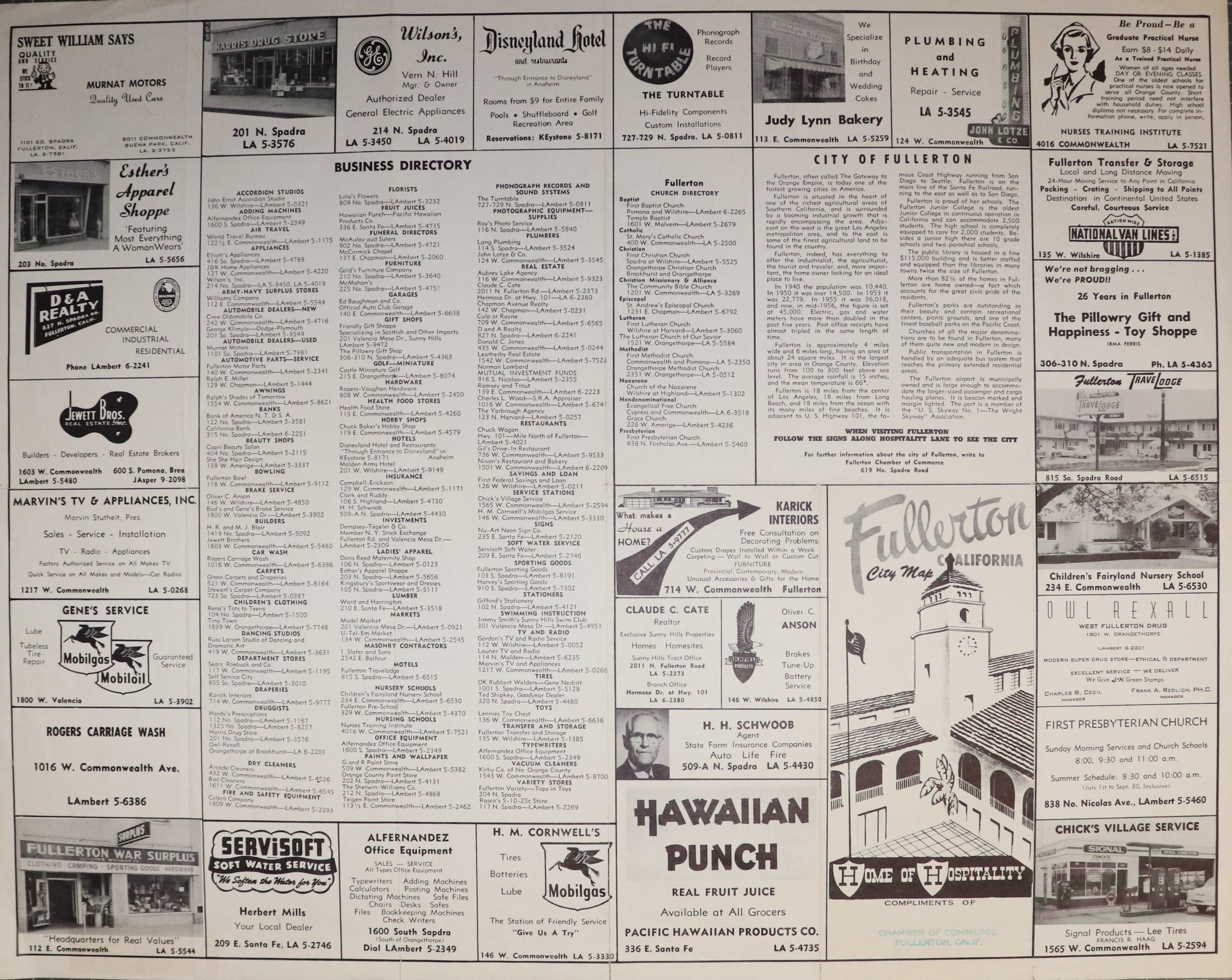 A digital scan of the Chamber of Commerce (side B) from 1956.