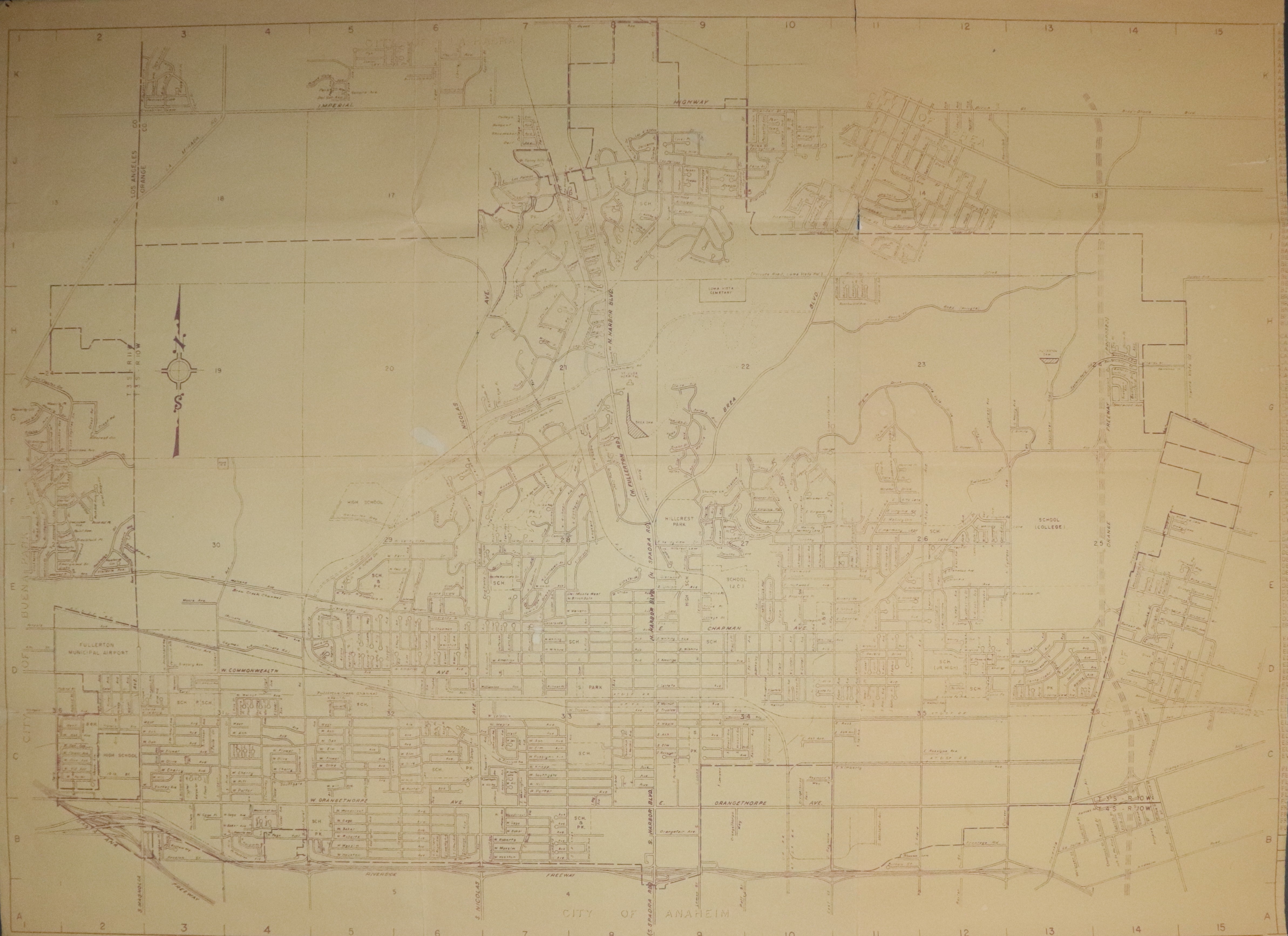 A digital scan of a street system map (side A) from 1956.