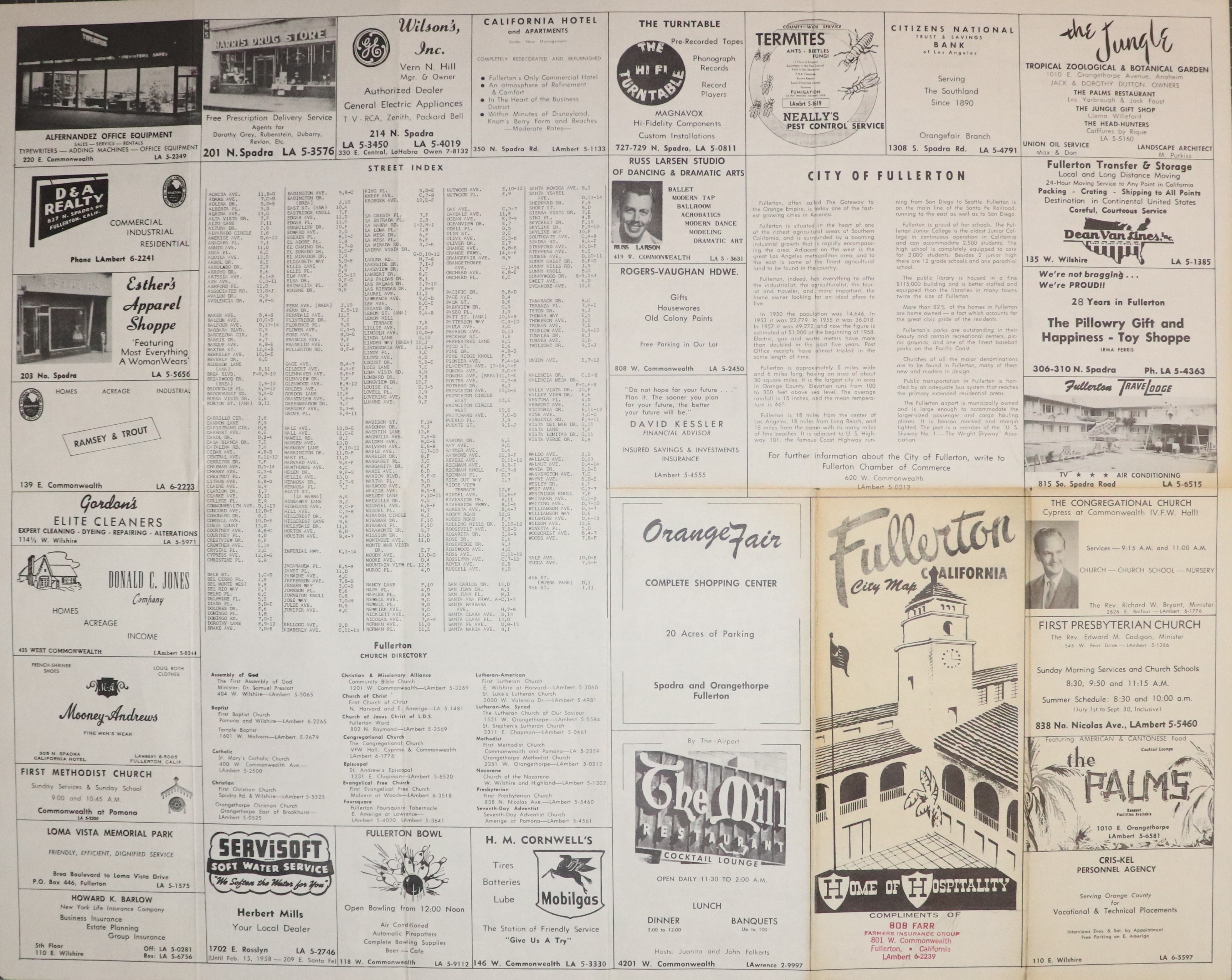 A digital scan of the Chamber of Commerce (side B) from 1958.