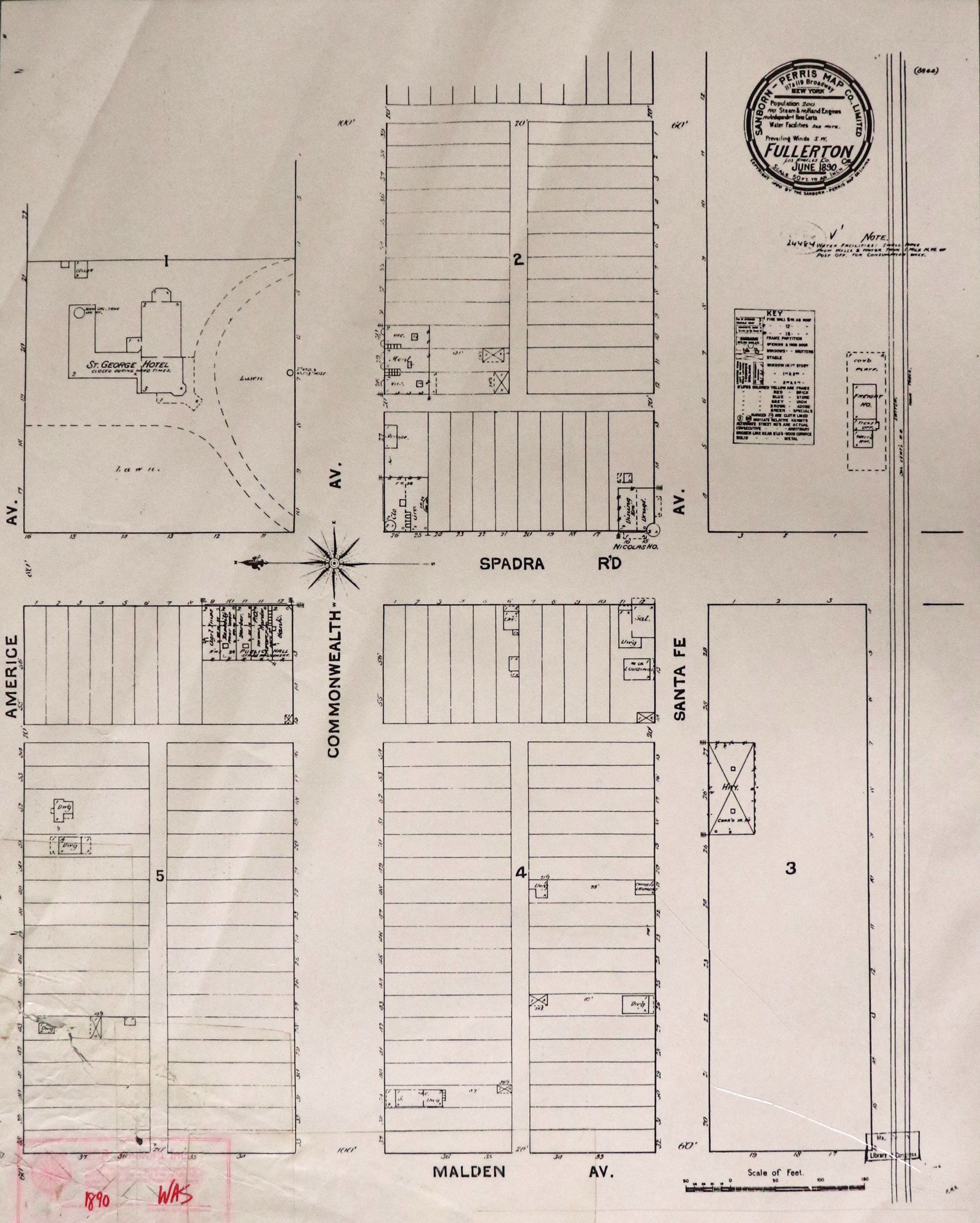 A digital scan of the Sanborn Map from 1890.