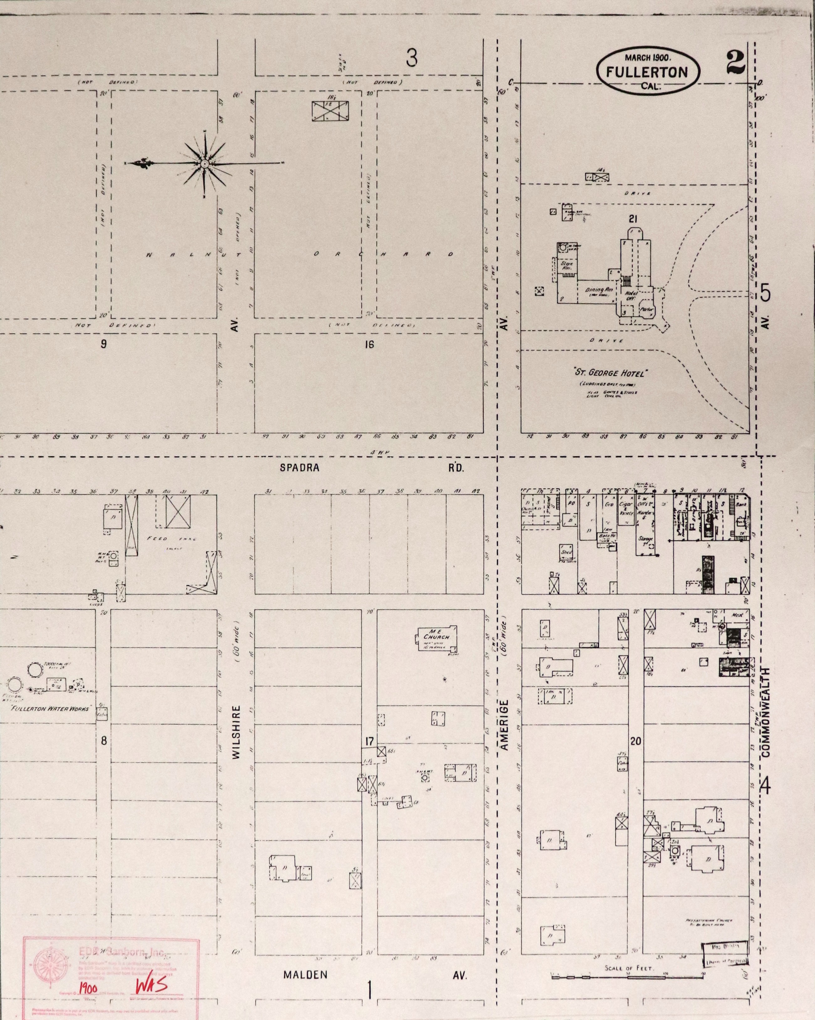 A digital scan of the Sanborn Map 2 from 1900.