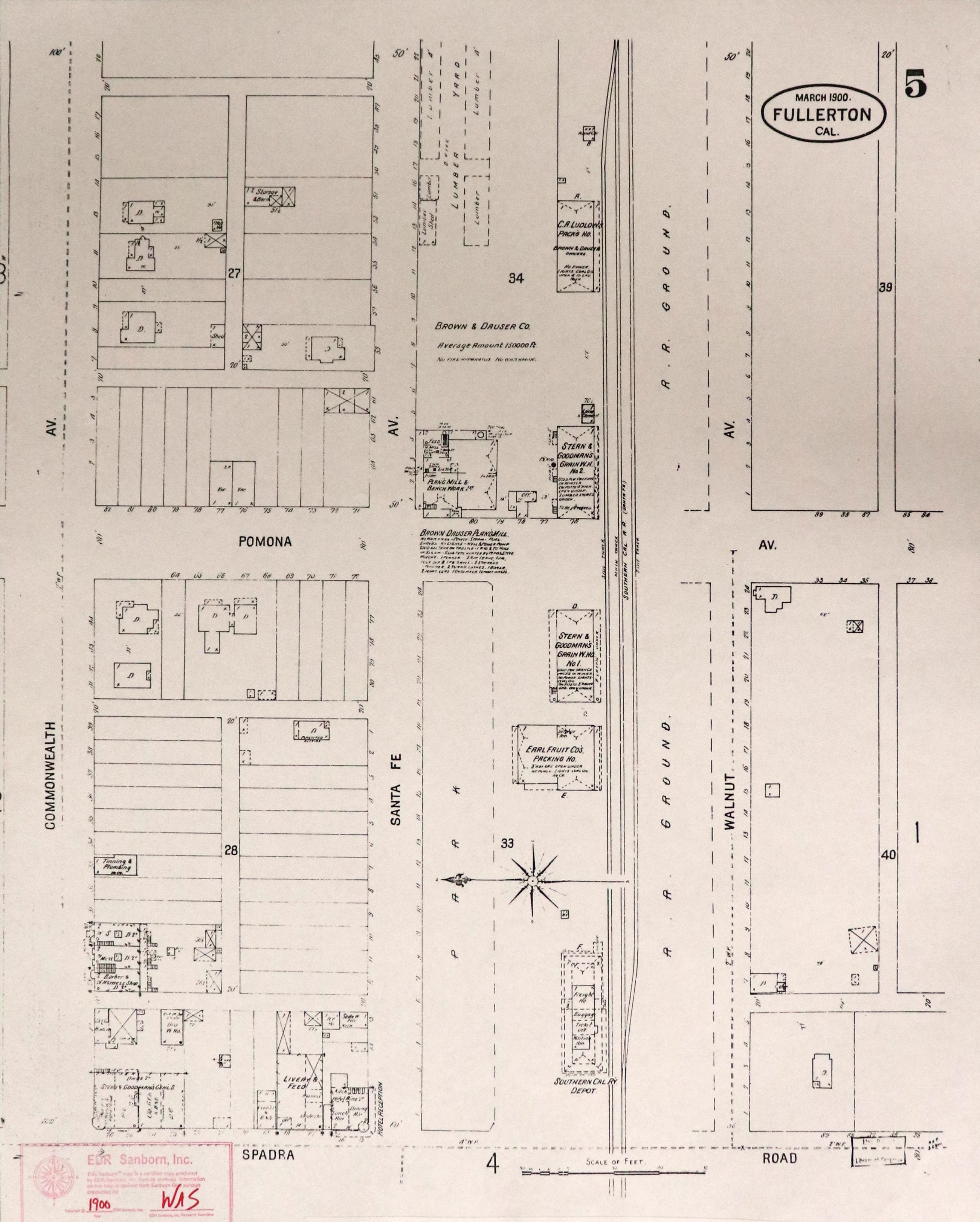 A digital scan of the Sanborn Map 5 from 1900.