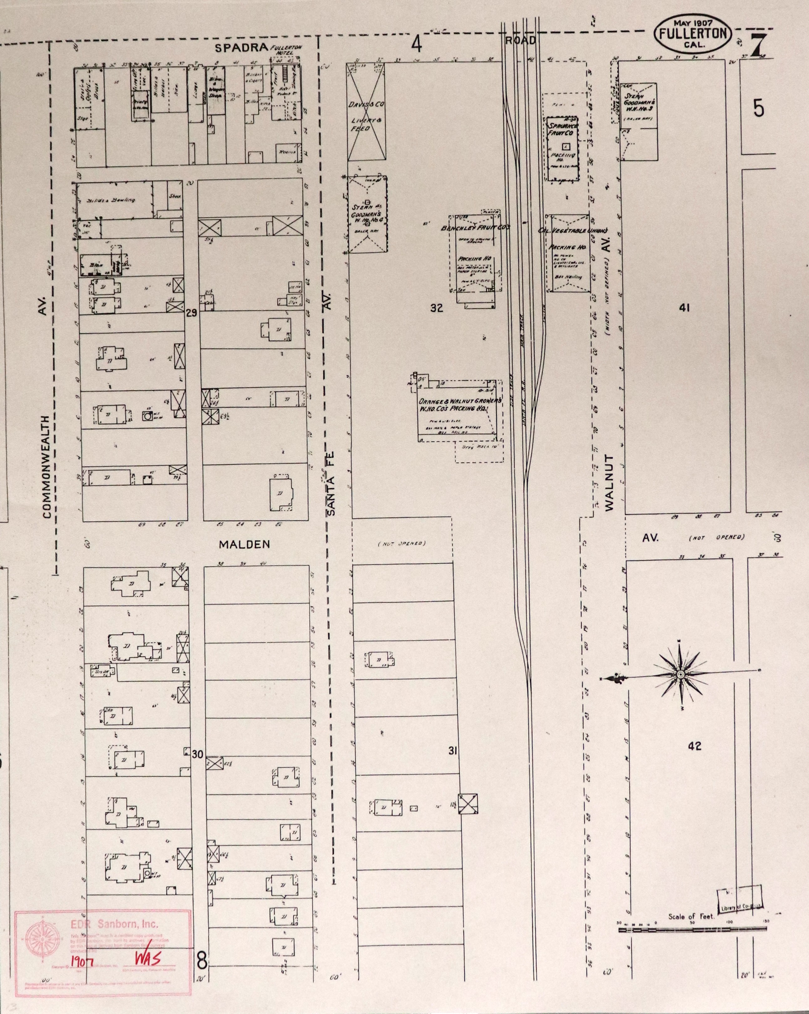 A digital scan of the Sanborn Map 7 from 1907.