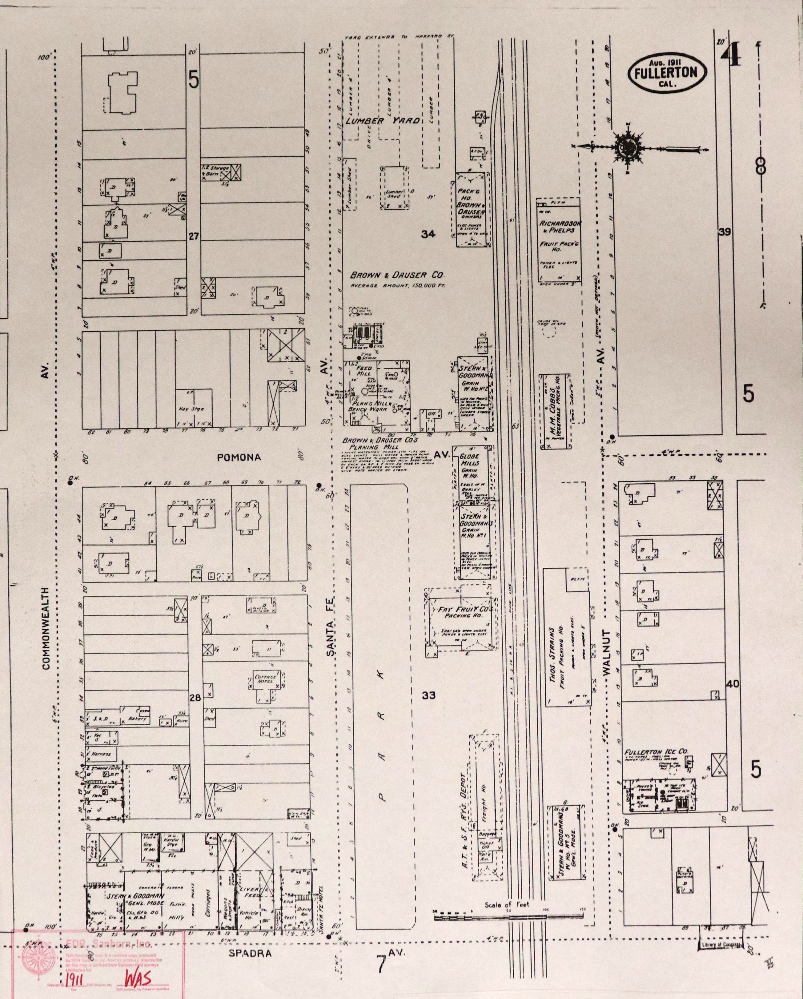 A digital scan of the Sanborn Map 4 from 1911.