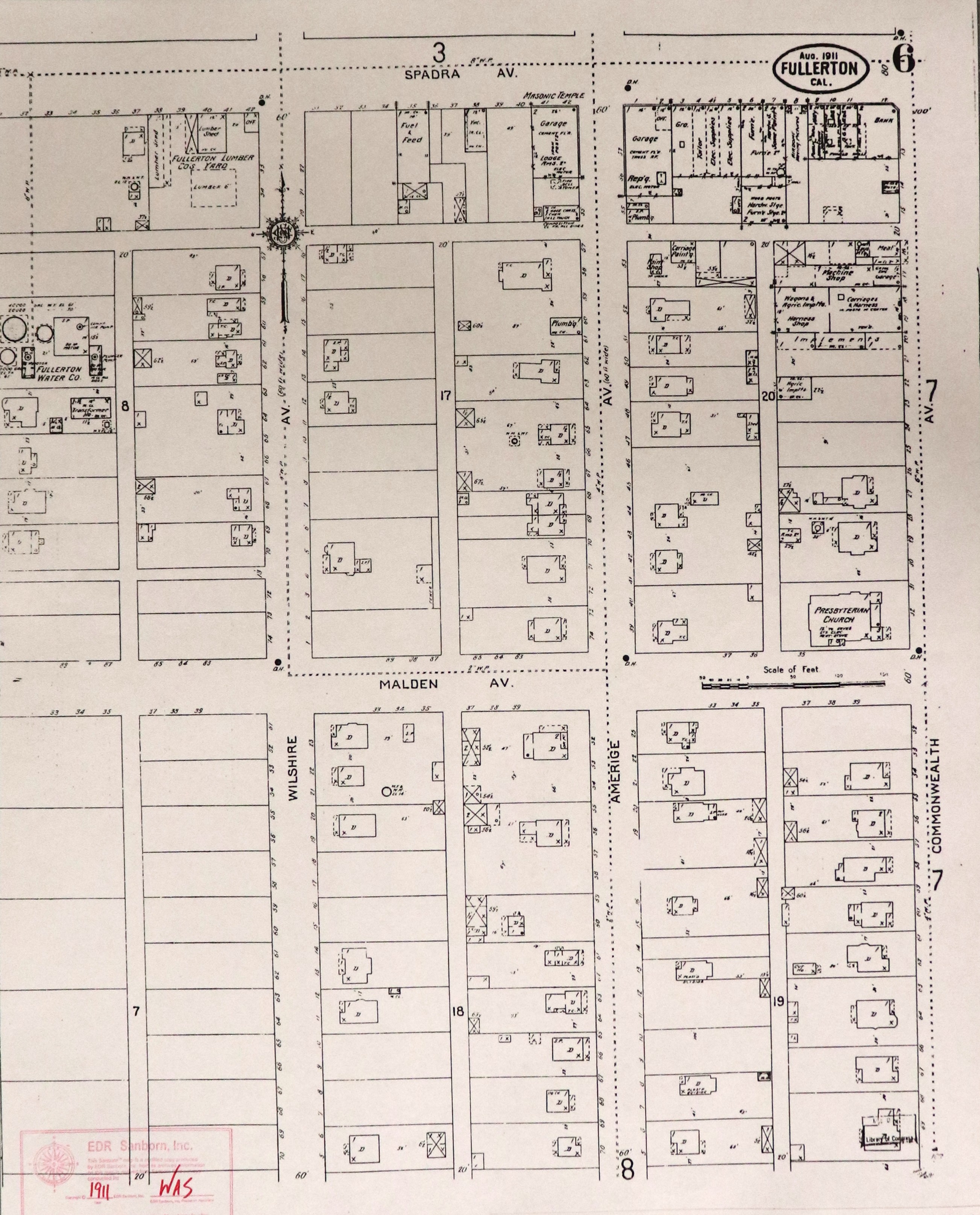 A digital scan of the Sanborn Map 6 from 1911.