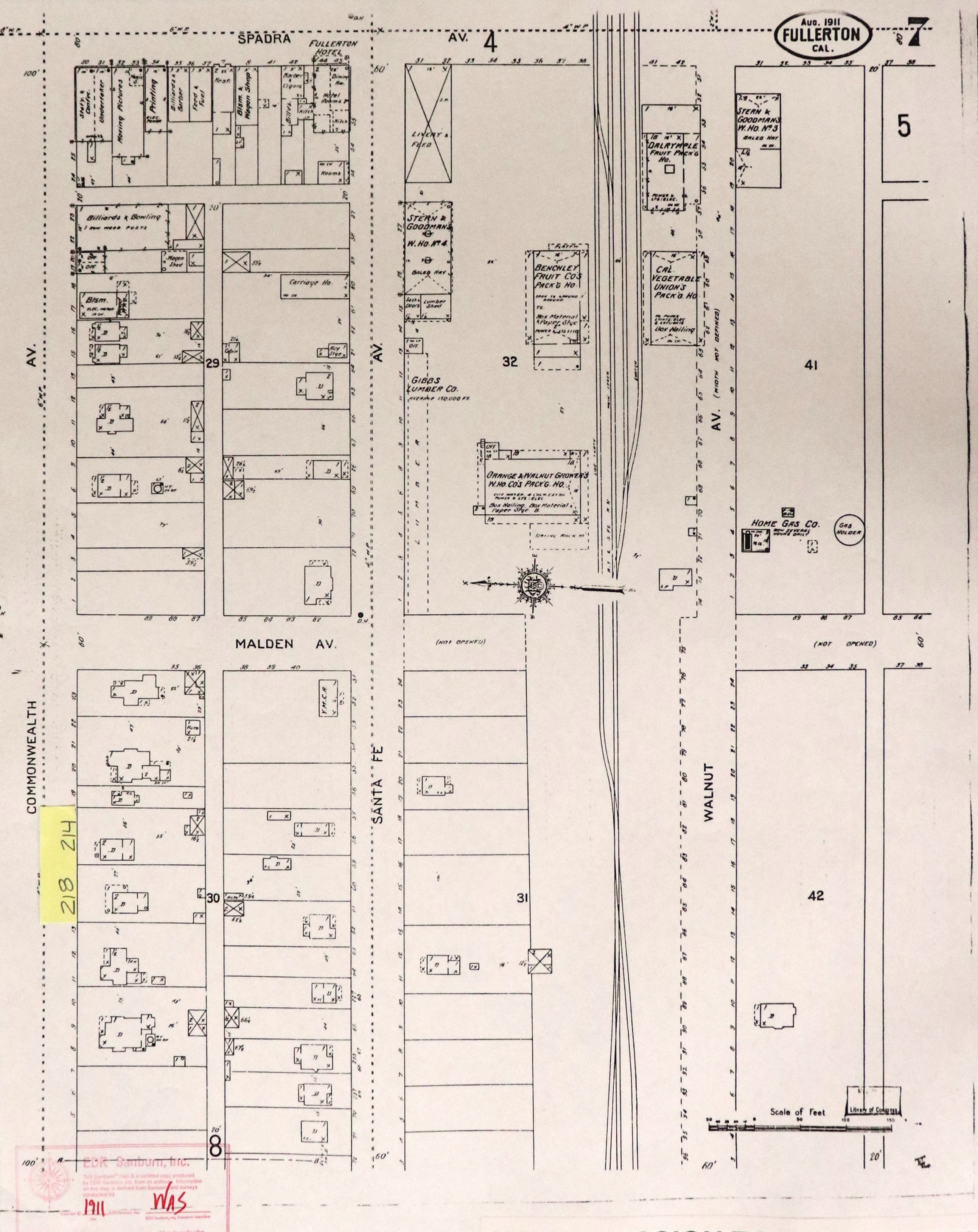 A digital scan of the Sanborn Map 7 from 1911.