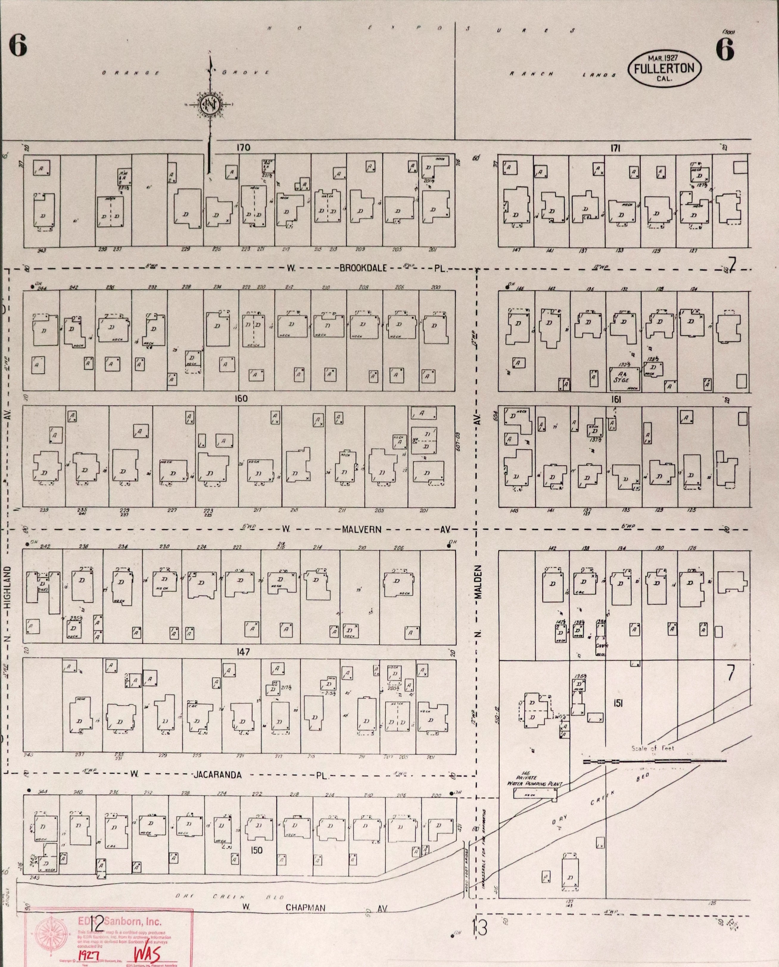 A digital scan of the Sanborn Map 6 from 1927.