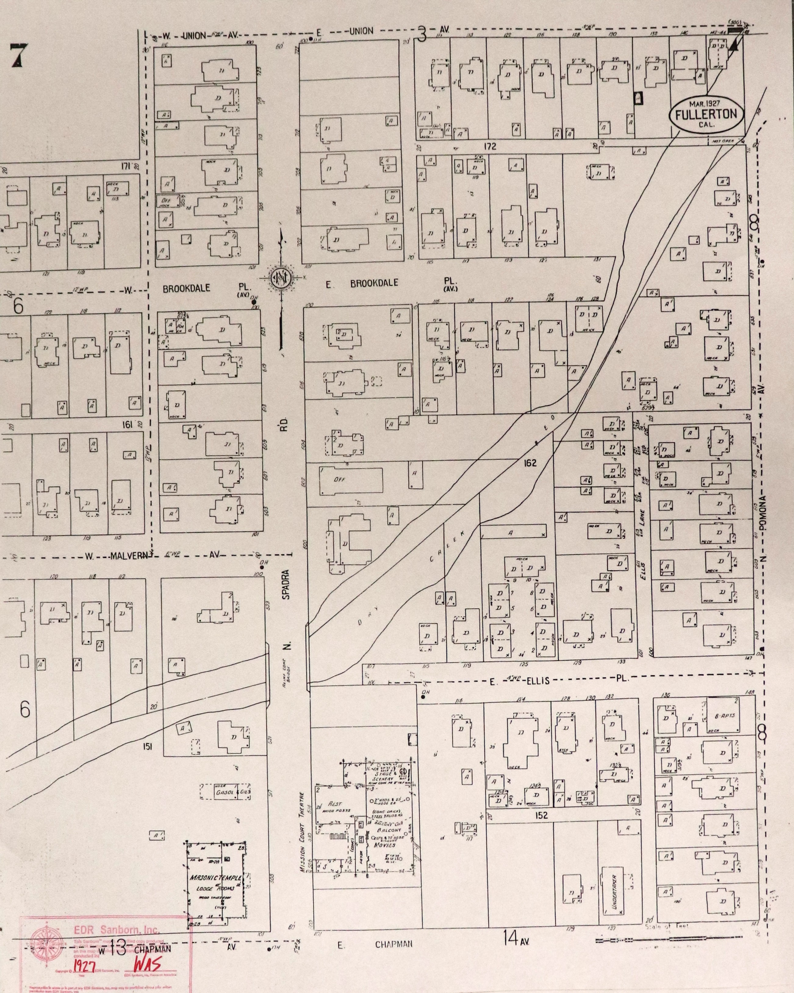A digital scan of the Sanborn Map 7 from 1927.
