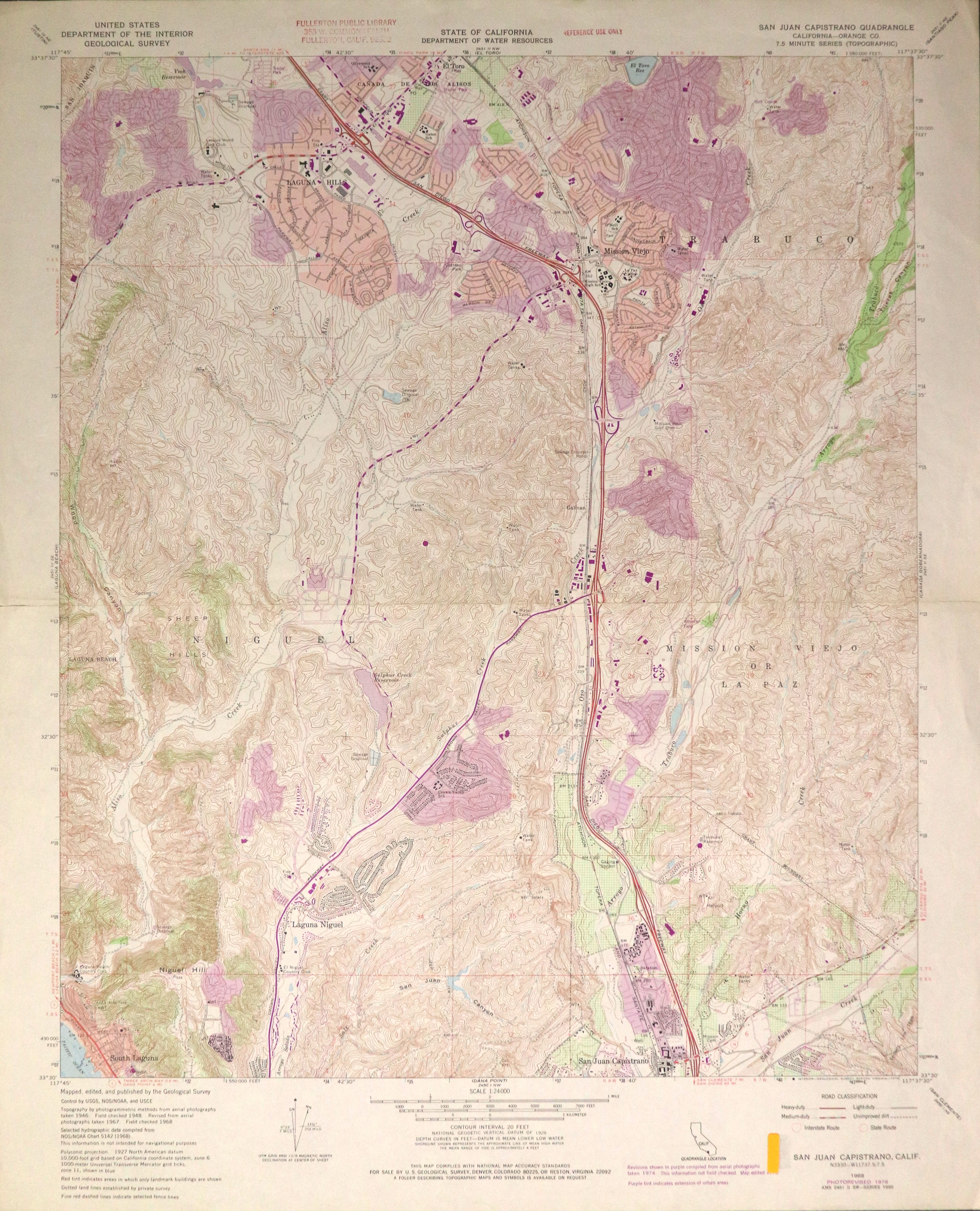 A digital scan of the San Juan Capistrano Topographic Map from 1978.