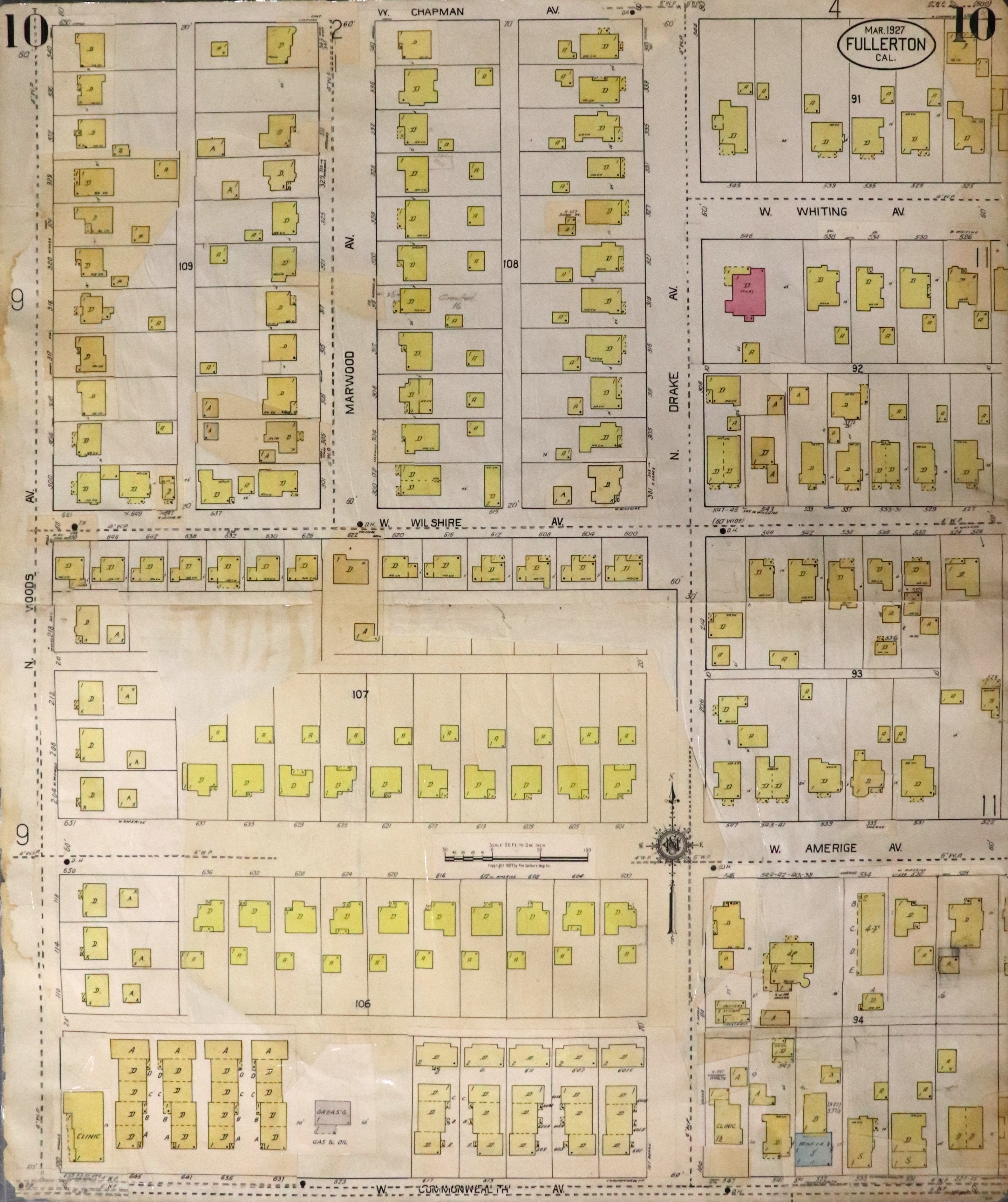 A digital scan of Sanborn Map 10 from 1959.