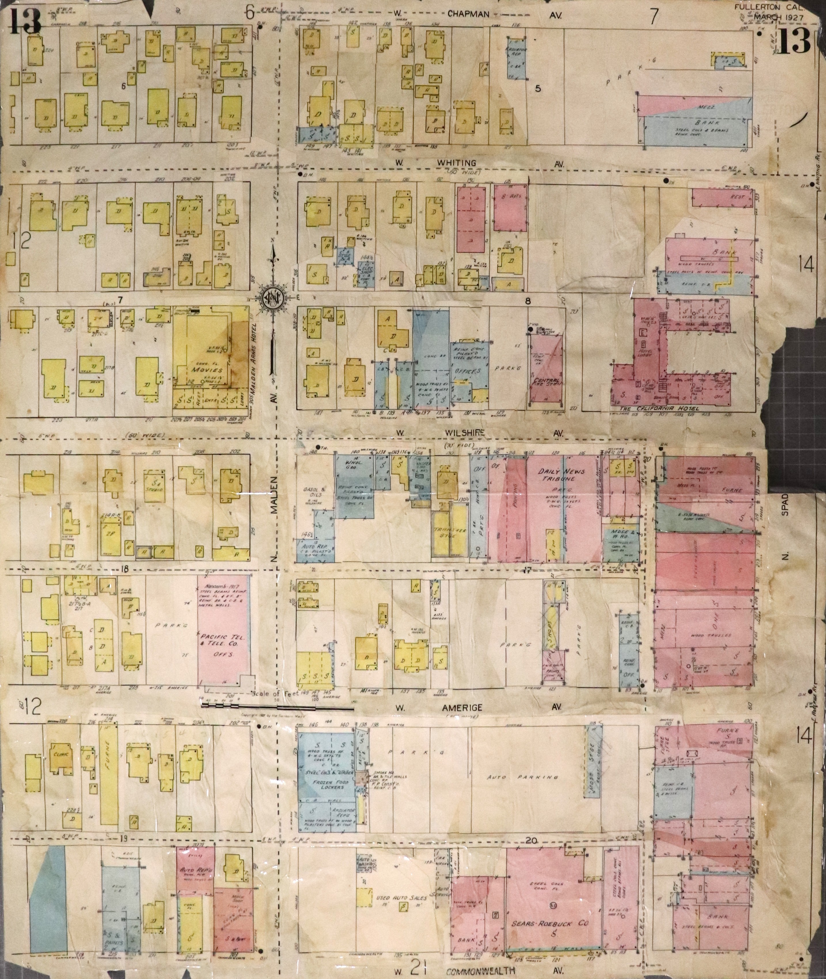 A digital scan of Sanborn Map 13 from 1959.