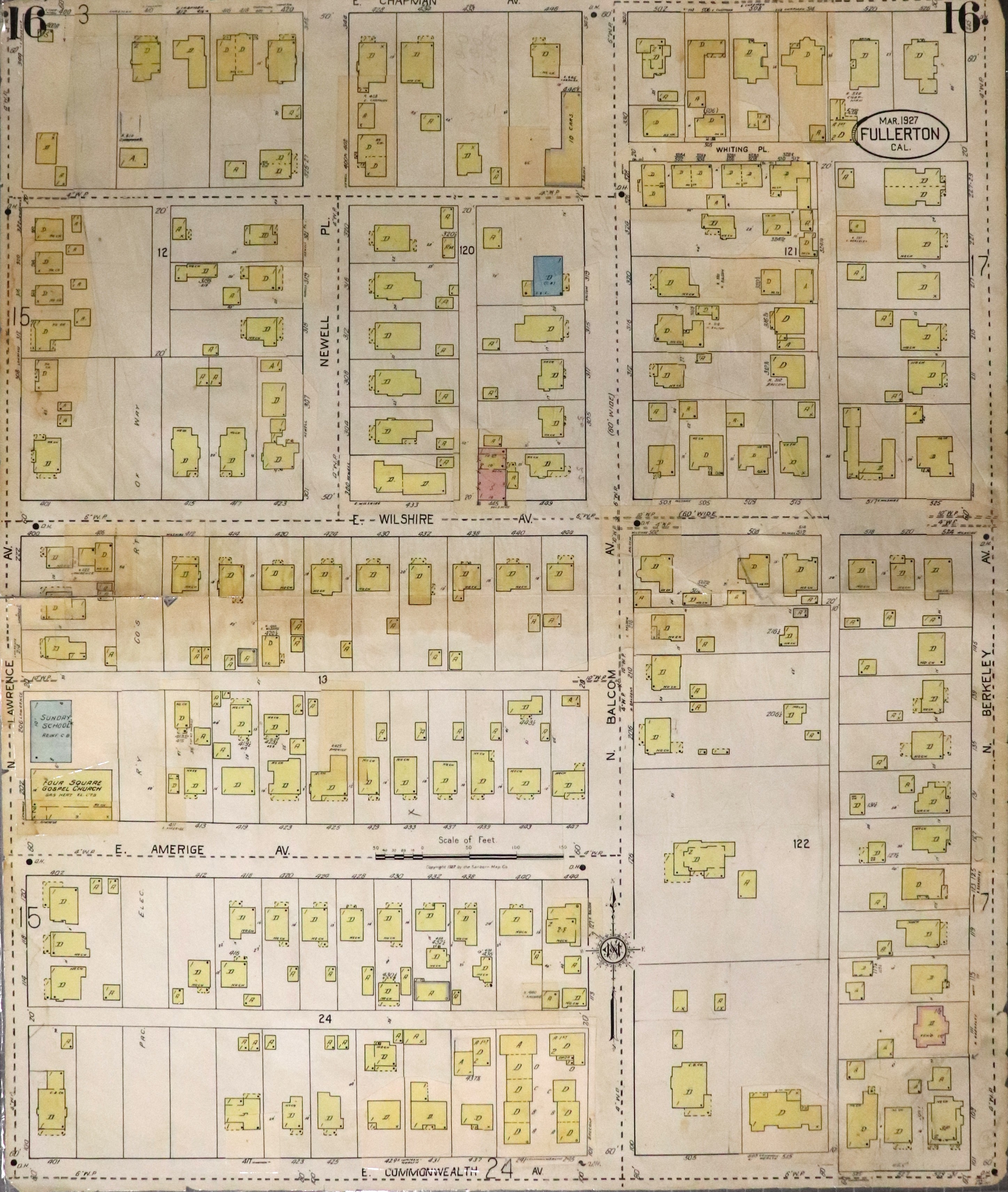 A digital scan of Sanborn Map 16 from 1959.