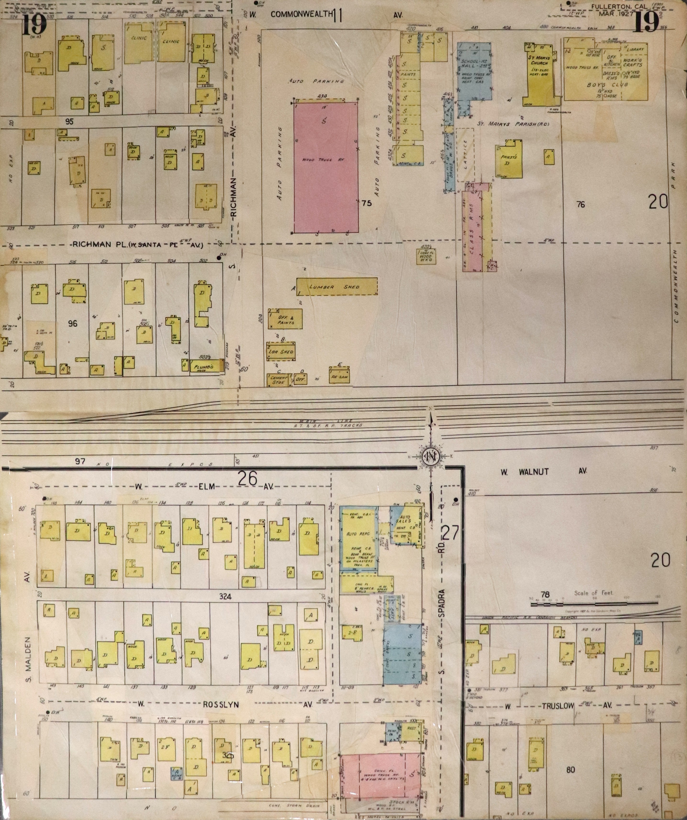 A digital scan of Sanborn Map 19 from 1959.