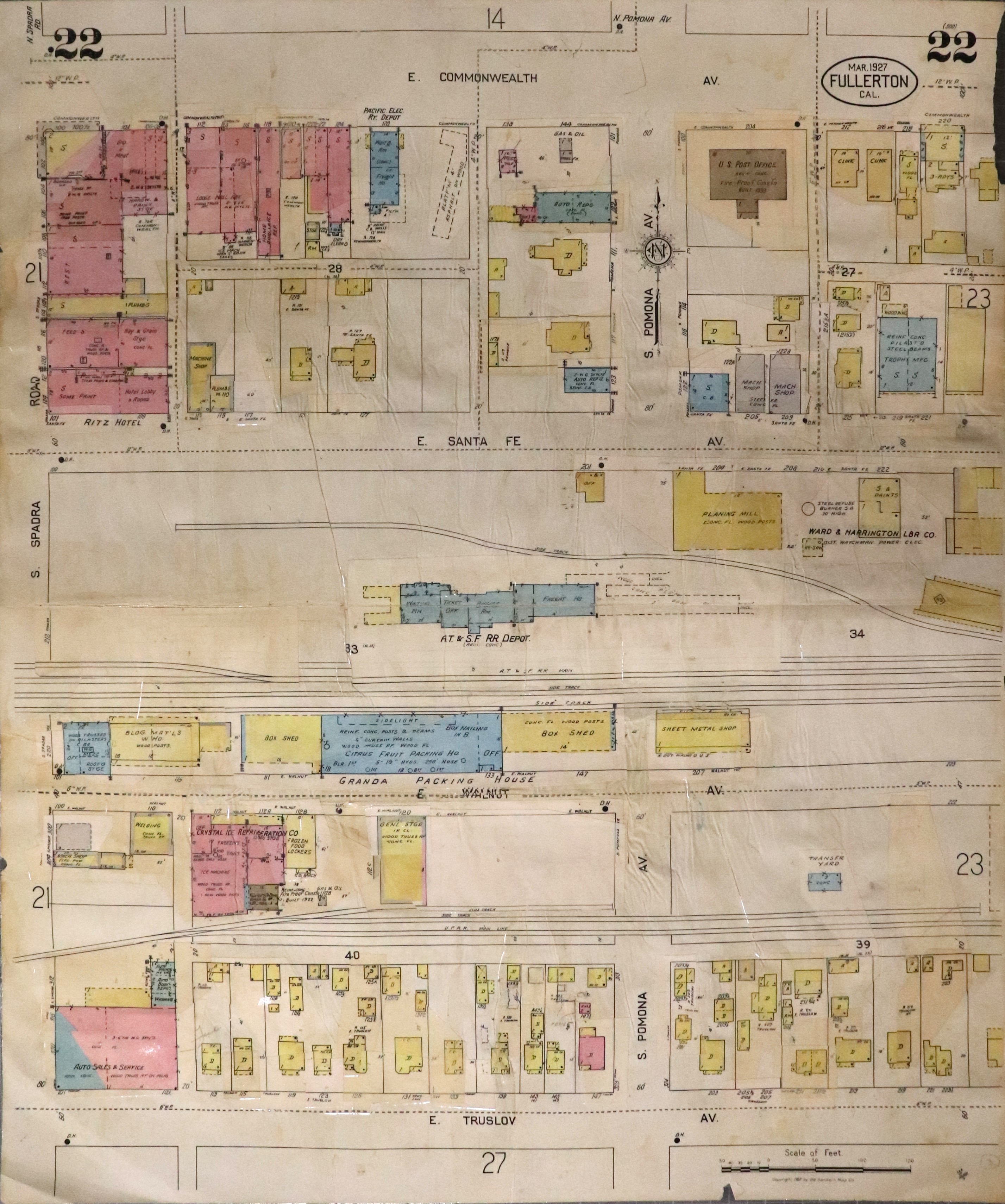 A digital scan of Sanborn Map 22 from 1959.
