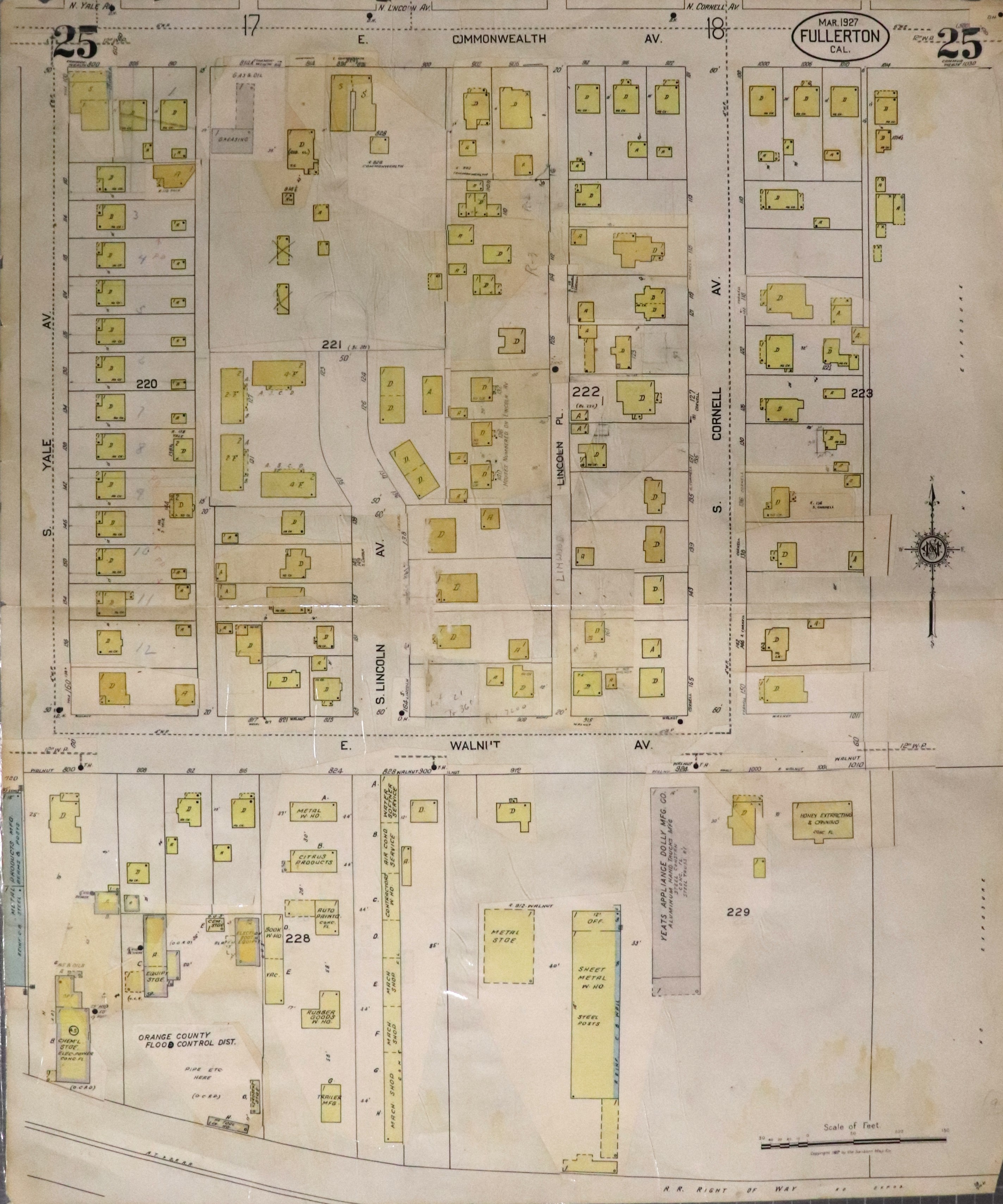 A digital scan of Sanborn Map 25 from 1959.
