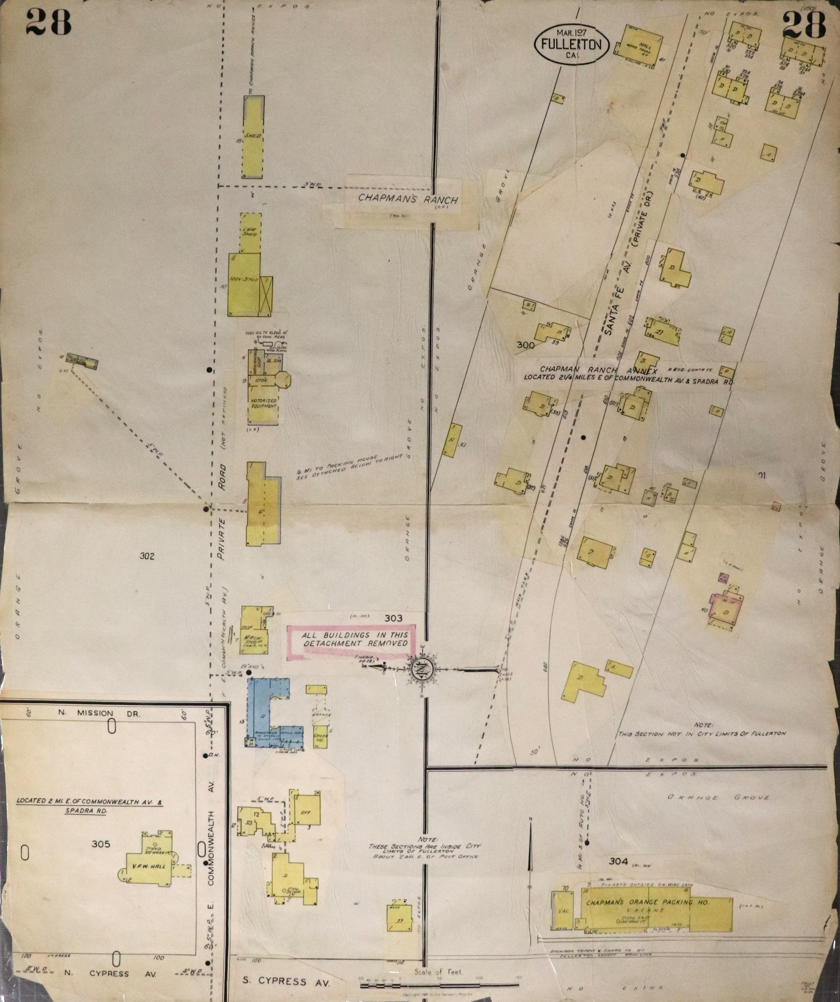 A digital scan of Sanborn Map 28 from 1959.