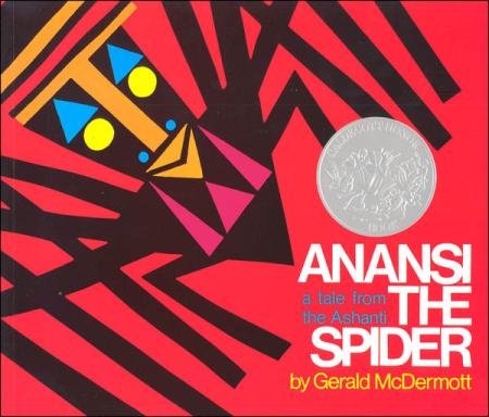 Book-cover-for-Anansi-the-spider-:-a-tale-from-the-Ashanti-by-Gerald-McDermott