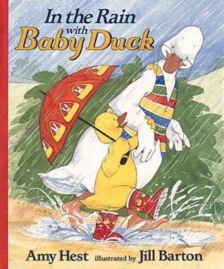 Book-cover-for-In-the-rain-with-Baby-Duck-by-Amy-Hest