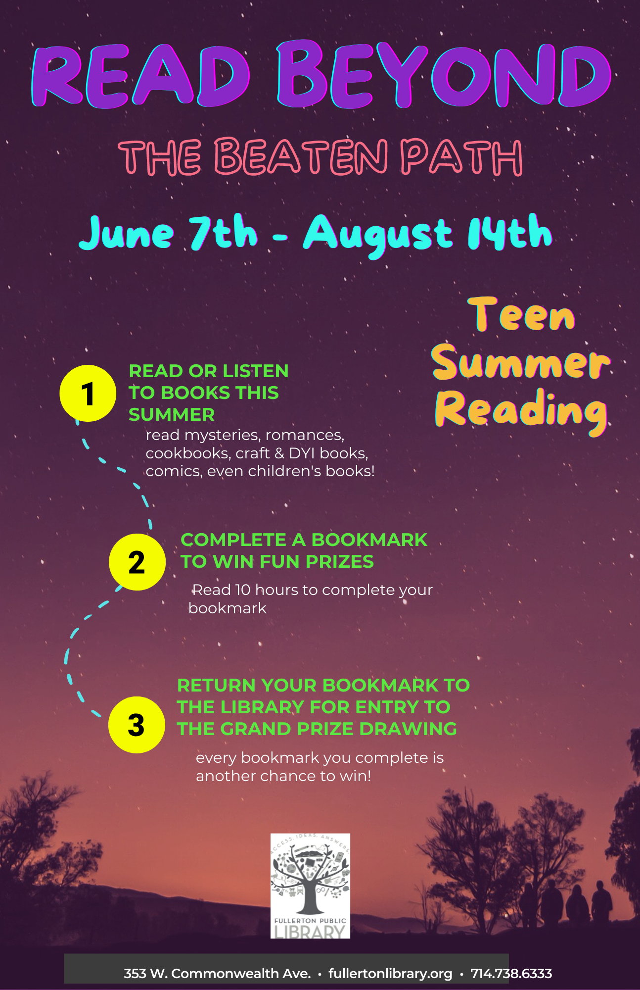 Teen summer reading program June 7-August 14