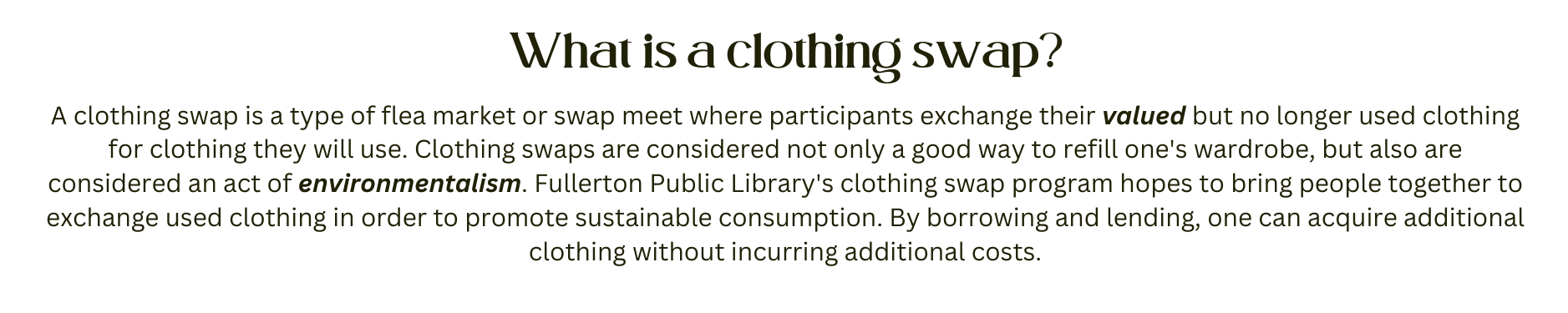 What is a clothing swap