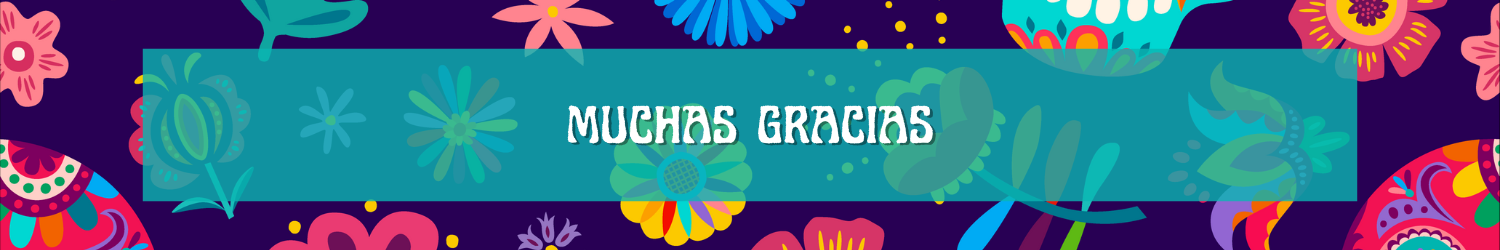 Banner that says: muchas gracias