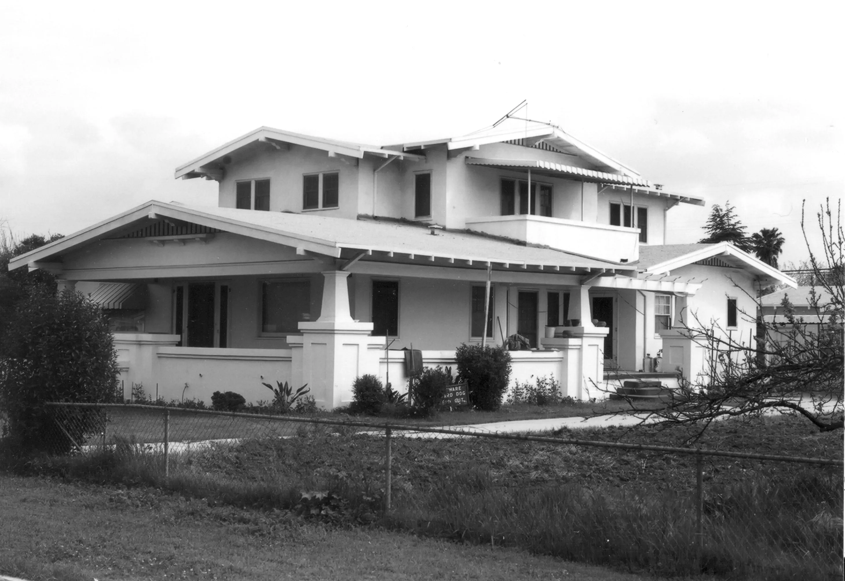 A black and white photograph of the Herman Otto House taken in 1978 for the Historical Building Survey.