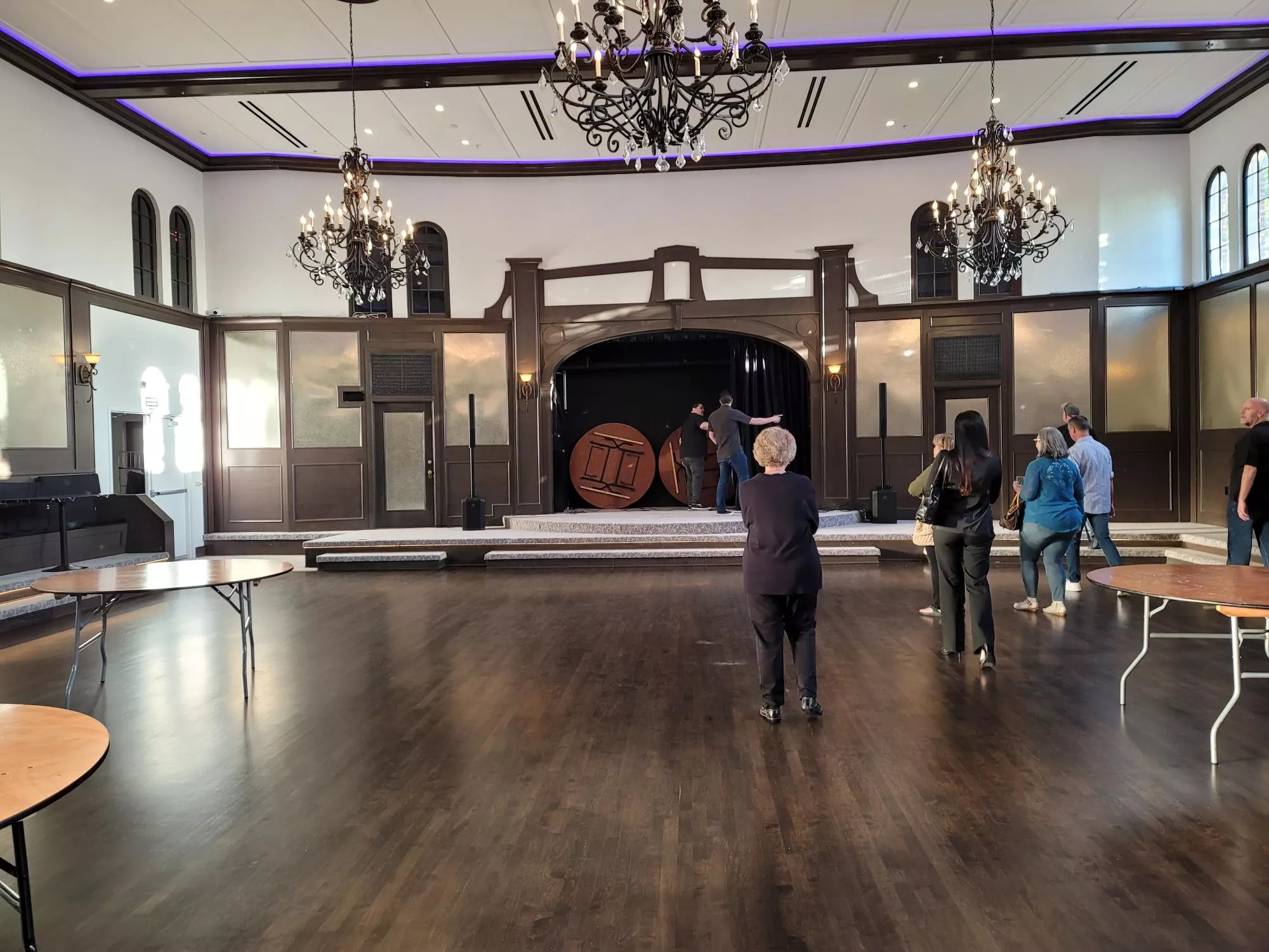 A colored photograph of the interior remodel of the Odd Fellows Temple in 2024.