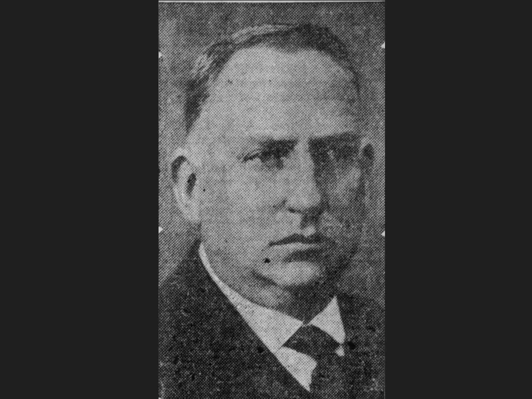 A black and white photograph of a portrait of Bern Annin in 1928.