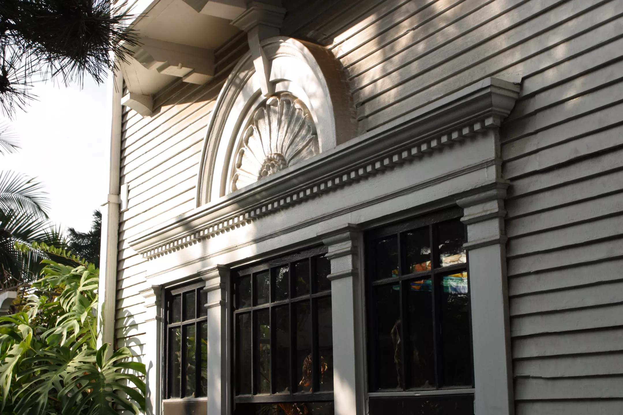A colored photo of the exterior details of the Pierotti House &amp; Gardens in 2006.