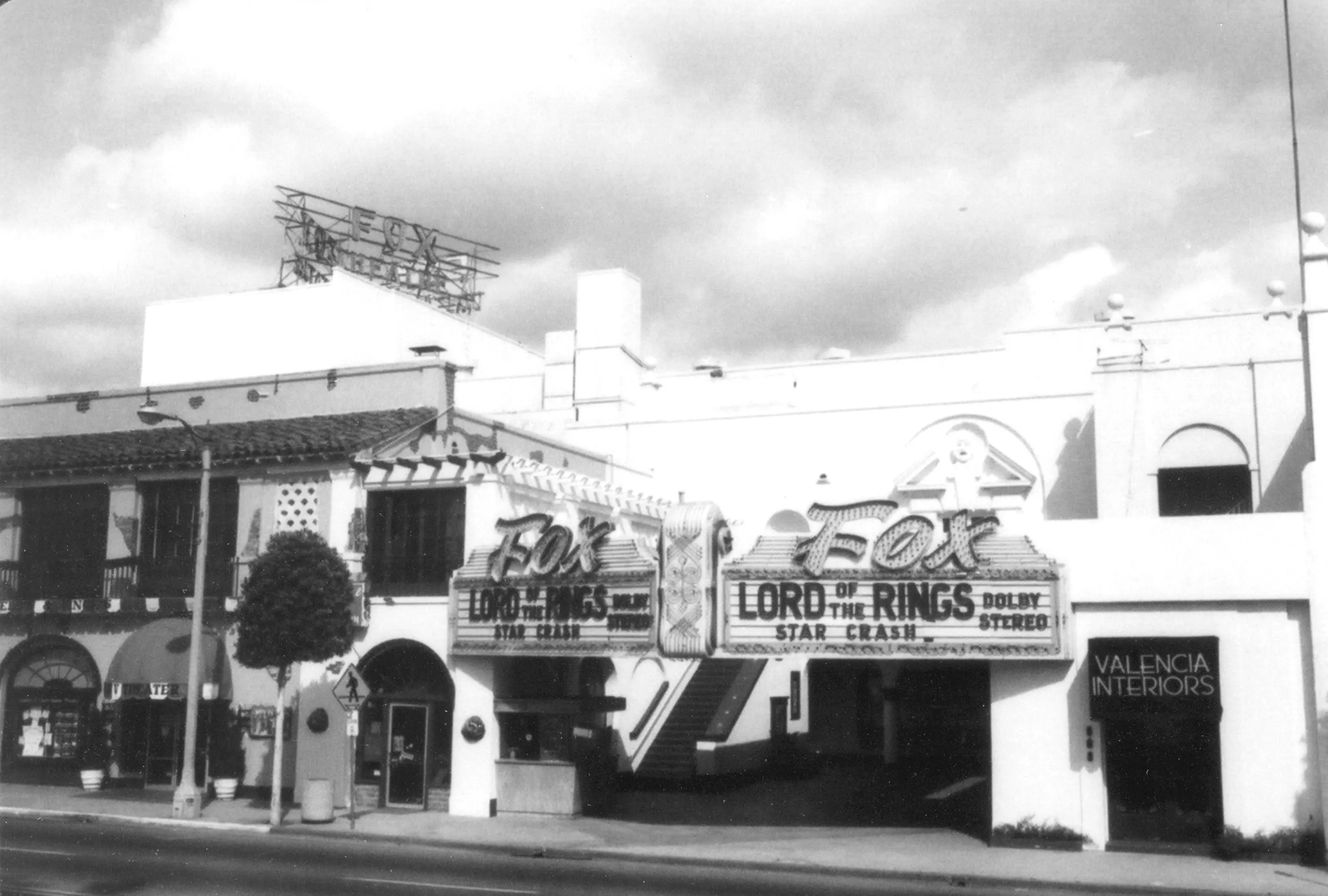 A black and white photograph of the Alician Court Theatre for the Historical Building Survey in 1978.
