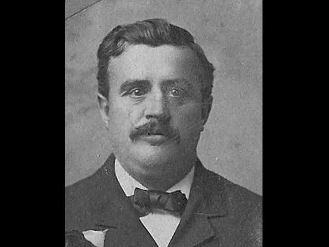 A black and white portrait photograph of Builder Edward Schenck.