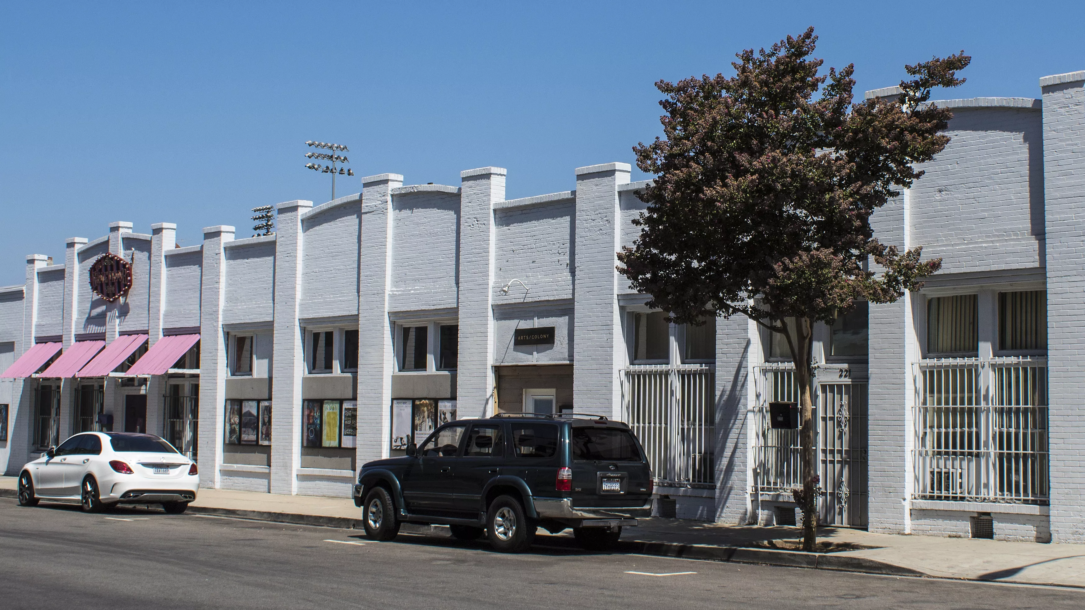 A colored photo of the Sanitary Laundry Building in 2017.